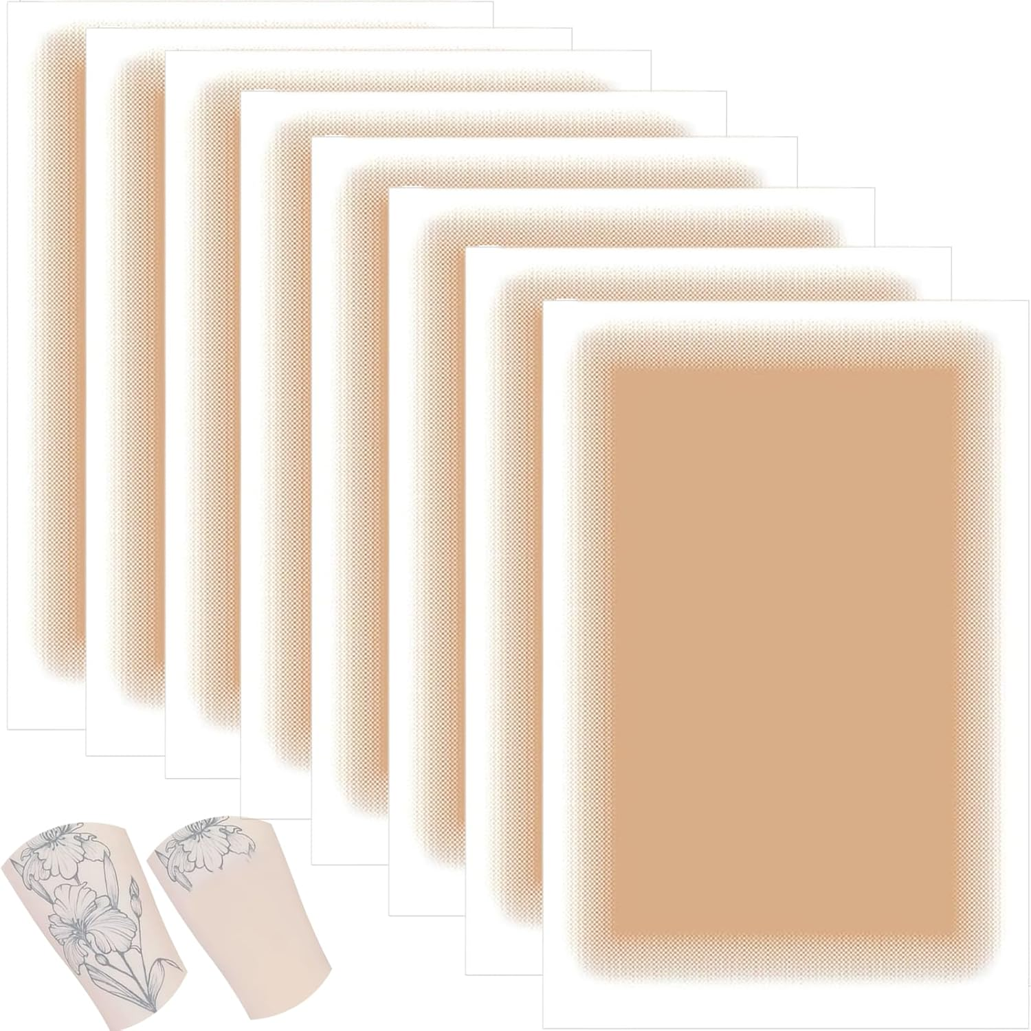 Hrenvaxil 8PCS Tattoo Cover Up, Tattoo Cover up Patch, Tattoo Paper, Natural Looking, Invisible Waterproof Body Concealer Makeup Sticker (Natural) image number 5