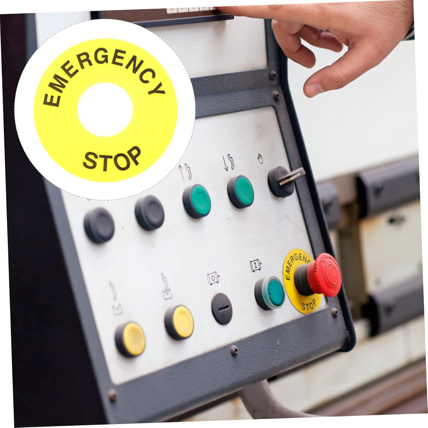 Emergency Stop Ring 22Mm Push Button Switch for Industrial Control Quick Response and Sturdy Construction Suitable for Safety and Emergency Applications 10Pcs Set image number 1