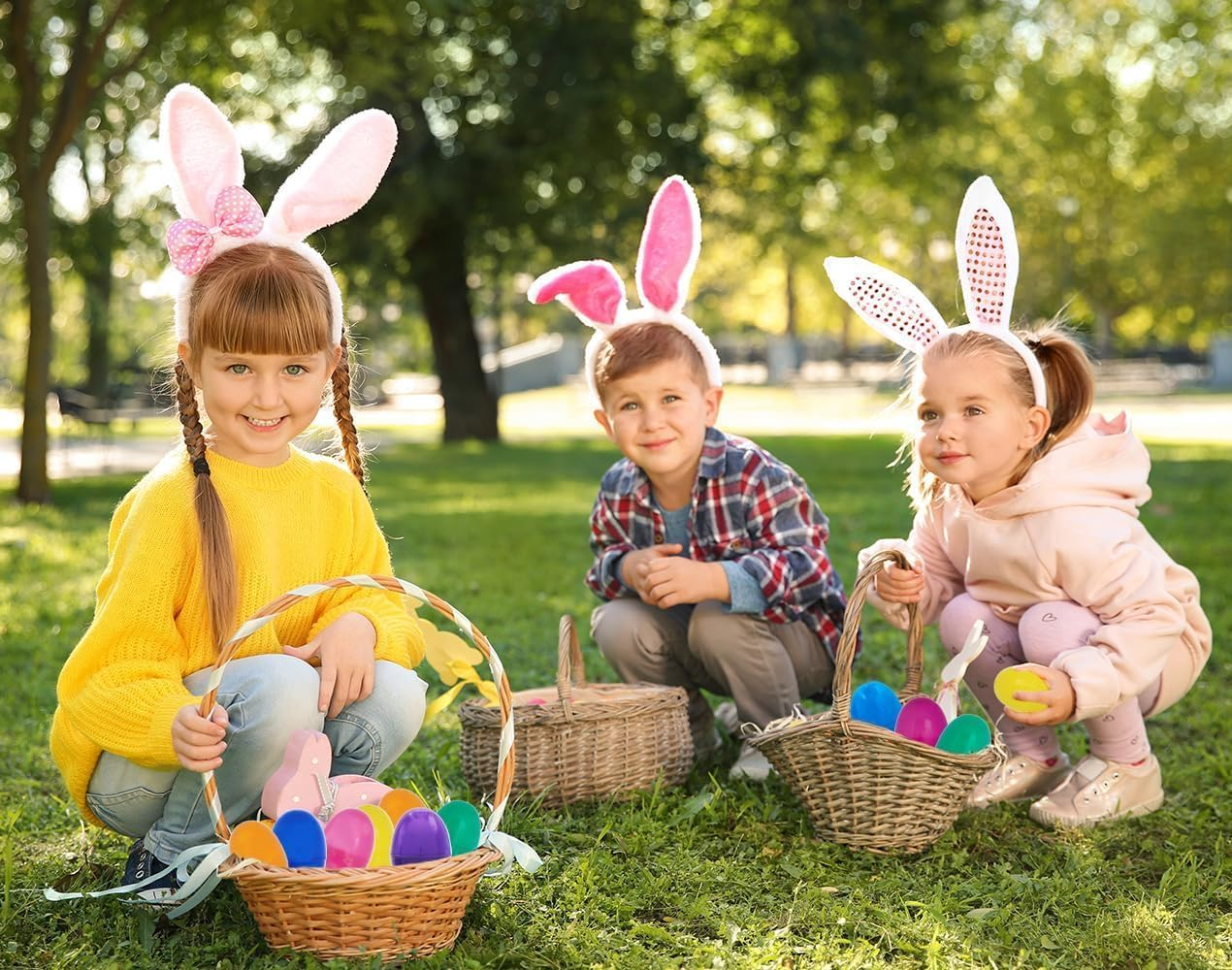 Fillable Easter Eggs, Fyvadio Plastic Bright Easter Egg Assortment 24 Pcs Perfect for Easter Egg Hunt/Surprise Egg/Easter Hunt