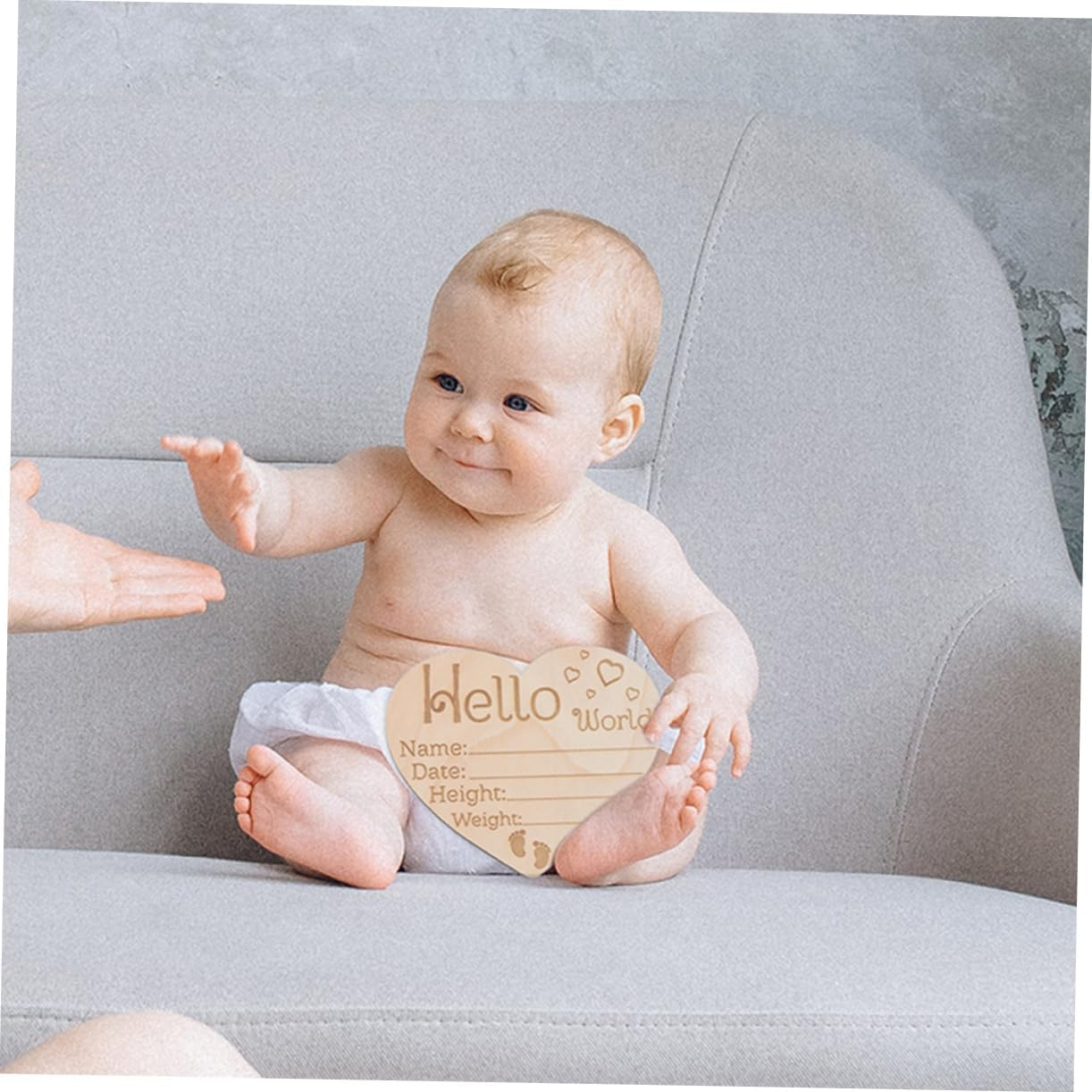 4Pcs Name Sign Wooden Newborn Birth Announcement Prop Cute Milestone Photography Decor for Nursery Memory Keepsakes image number 3