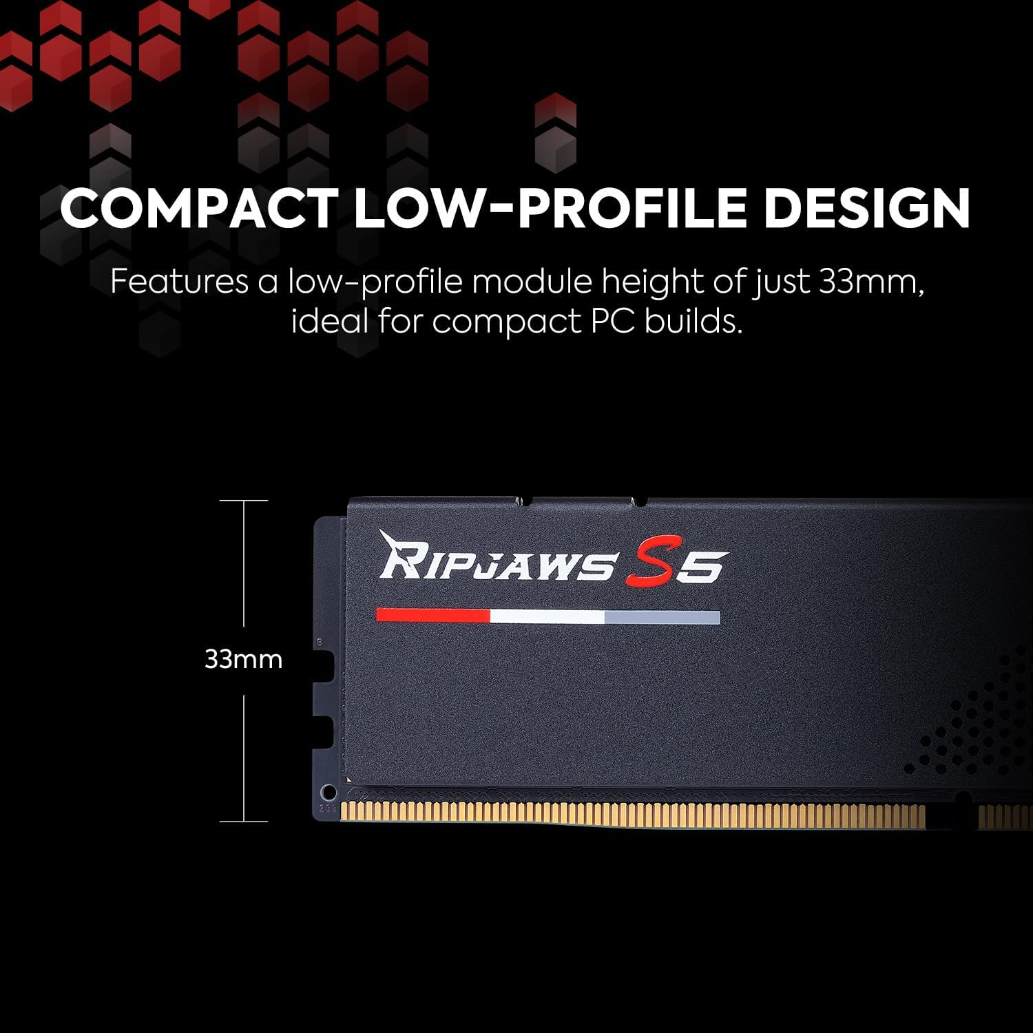 G.SKILL Ripjaws S5 Series DDR5 RAM (Intel XMP 3.0) 32GB (2X16Gb) 6000Mt/S CL30-40-40-96 1.35V Desktop Computer Memory U-DIMM - Matte Black (F5-6000J3040F16GA2-RS5K) image number 3