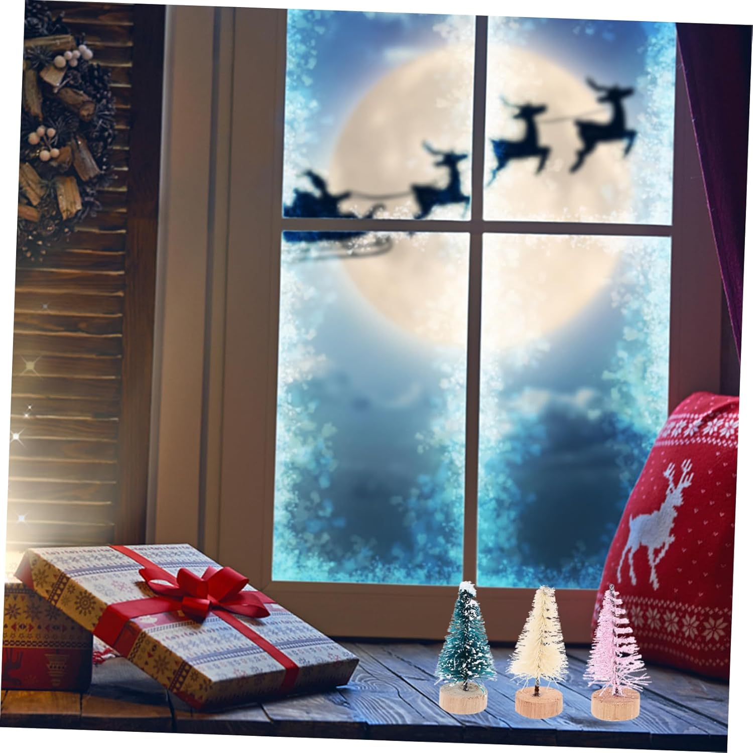 HANABASS 36Pcs Mini Xmas Tree Artificial Trees Wooden Base for Christmas Desktop Decoration Cute Decor for Home Bar Restaurant and Dollhouse Landscape image number 6