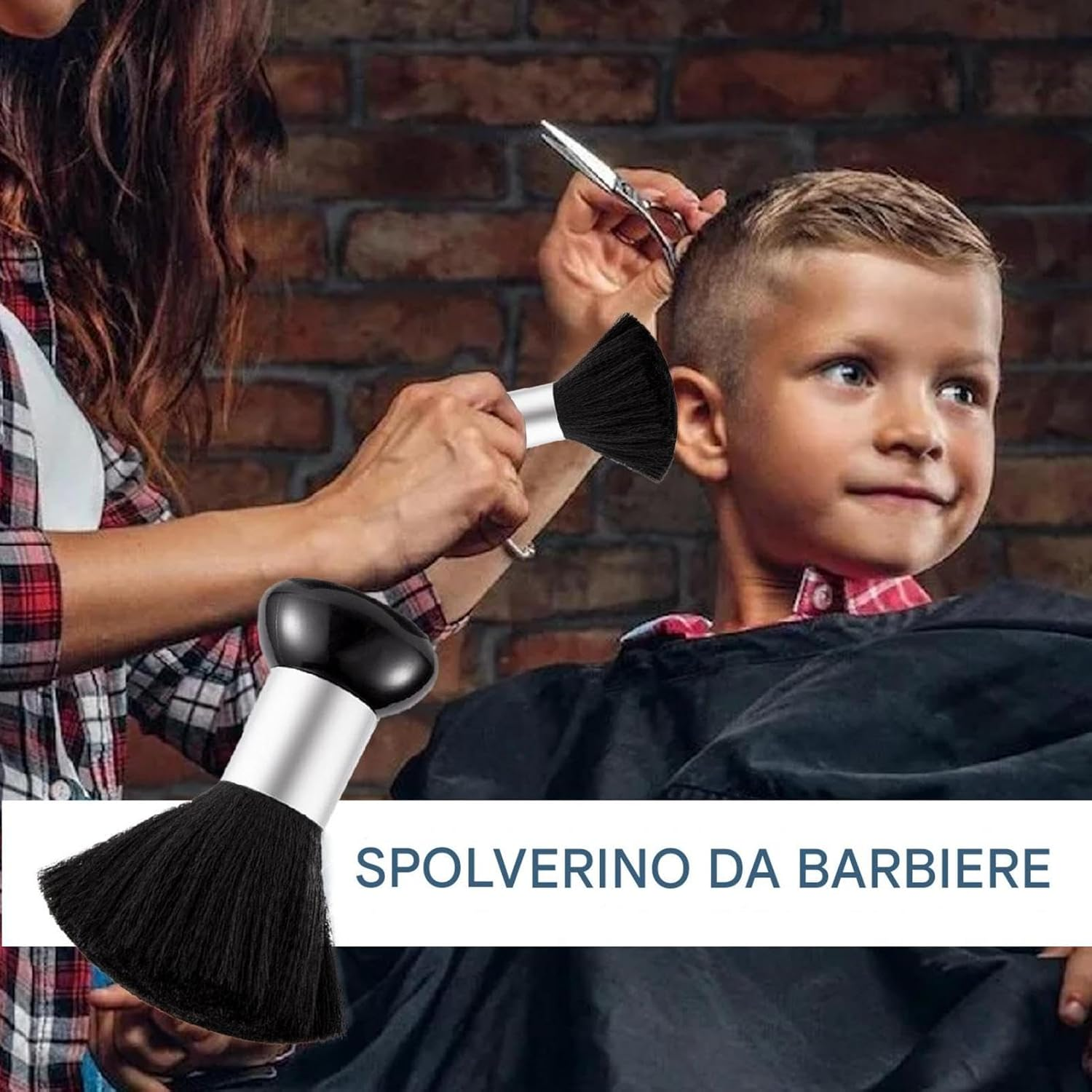 Barber Brush Neck Duster, Dust Brush for Nails, Soft Nylon Bristles Nail Tool, Professional Barber Face Cleaning Hairbrush for Salon, Home Use, Facial Hair Dusting Brush for Neck and Nails - Silver image number 5