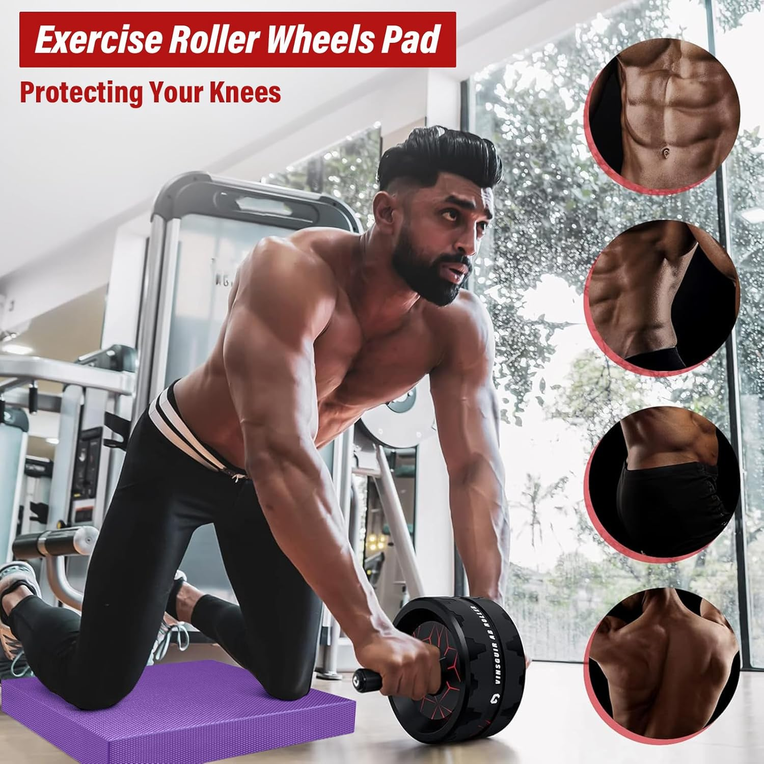 Balance Pad, Stability Trainer Pad,Exercise Mat for Workout,Non-Slip & Water-Resistant,Ultra-Soft TPE Foam Knee Cushion for Balance Training, Fitness, Physical Therapy,Yoga - Purple image number 5