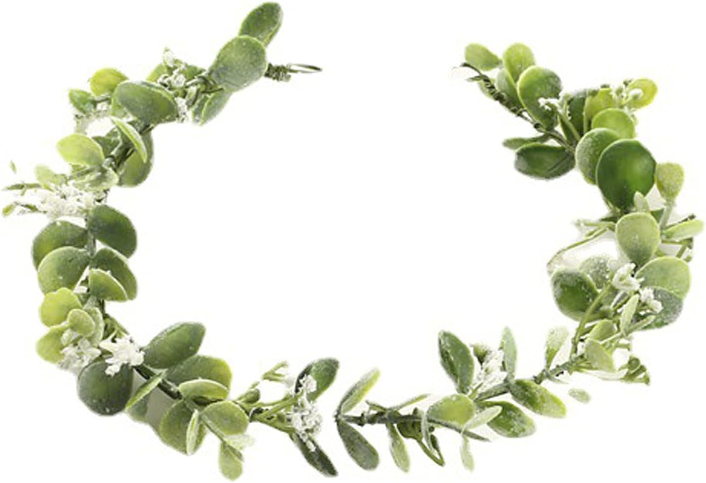 Flower Crown with Green Leaves, Adjustable Flower Headband for Bride, Flower Girl, Baby Girl, Maternity Photo