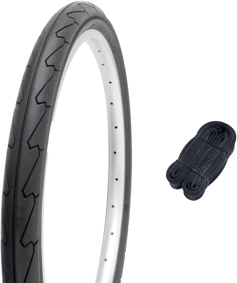Shinko SR076 60100 20 Inch Bicycle Tires, 0.06 Inch (1.5 Mm) Extra Thick Tube Set, Slick Tires, 0.8 X 0.59 Inches (20 X 1.50 Mm), Black