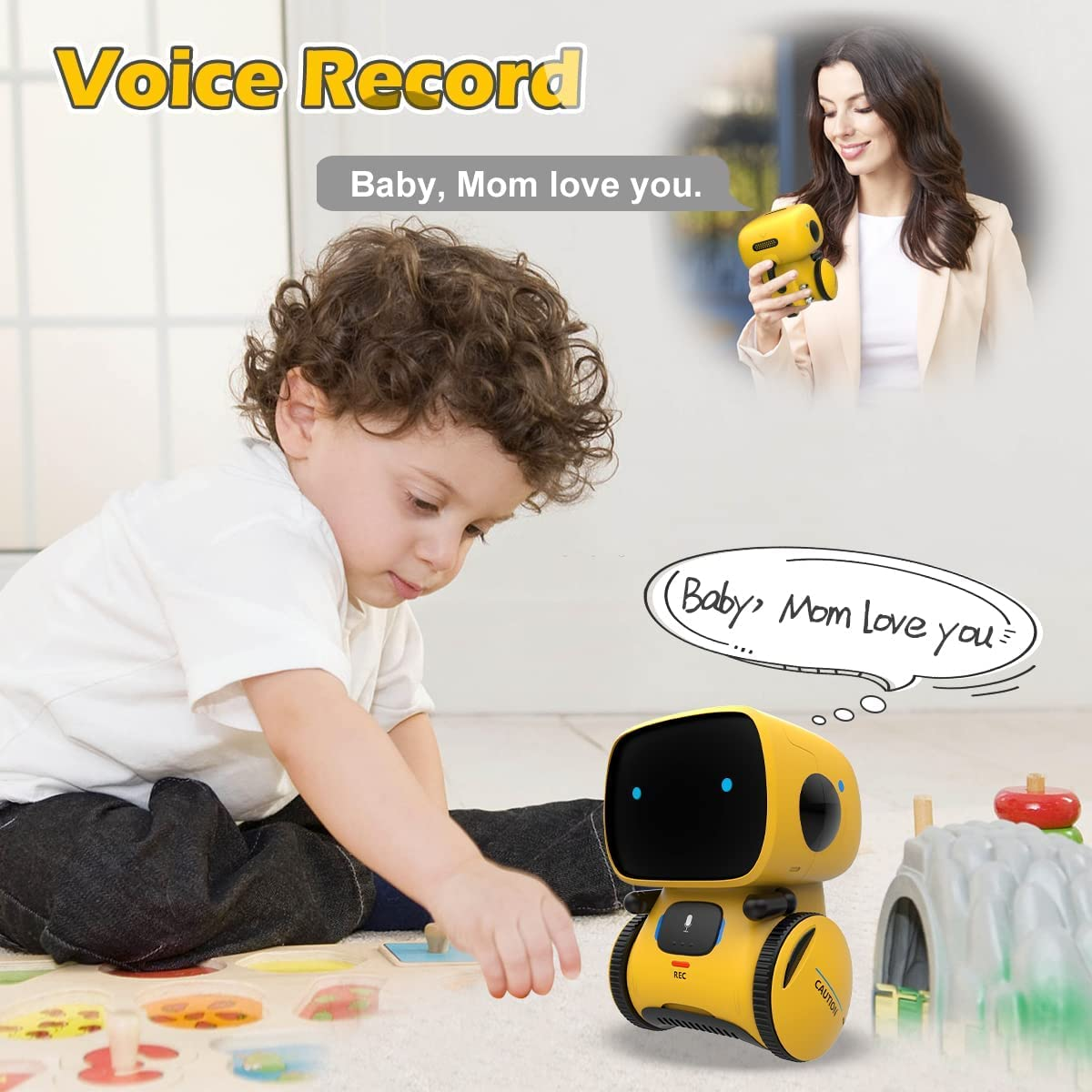 REMOKING Robot Toy for Kids,Stem Educational Robotics,Dance,Sing,Speak,Walk in Circle,Touch Sense,Voice Control, Your Children Fun Partners,Gift Toys for 3 4 5 6 7 Year Old Boys Girls (Yellow) image number 5
