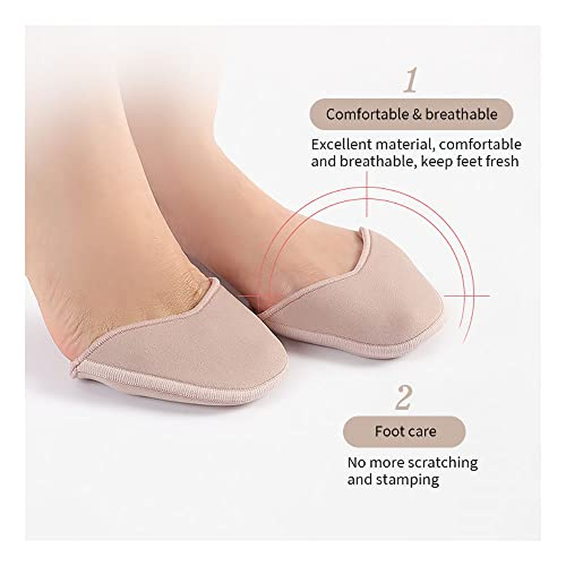 Foot Pads Protect, Toe Pouches Pads, Ouch Pouch to Protect Toe Cover for Heel, Ballet, Point Shoes (Long & Short) (Short) image number 4