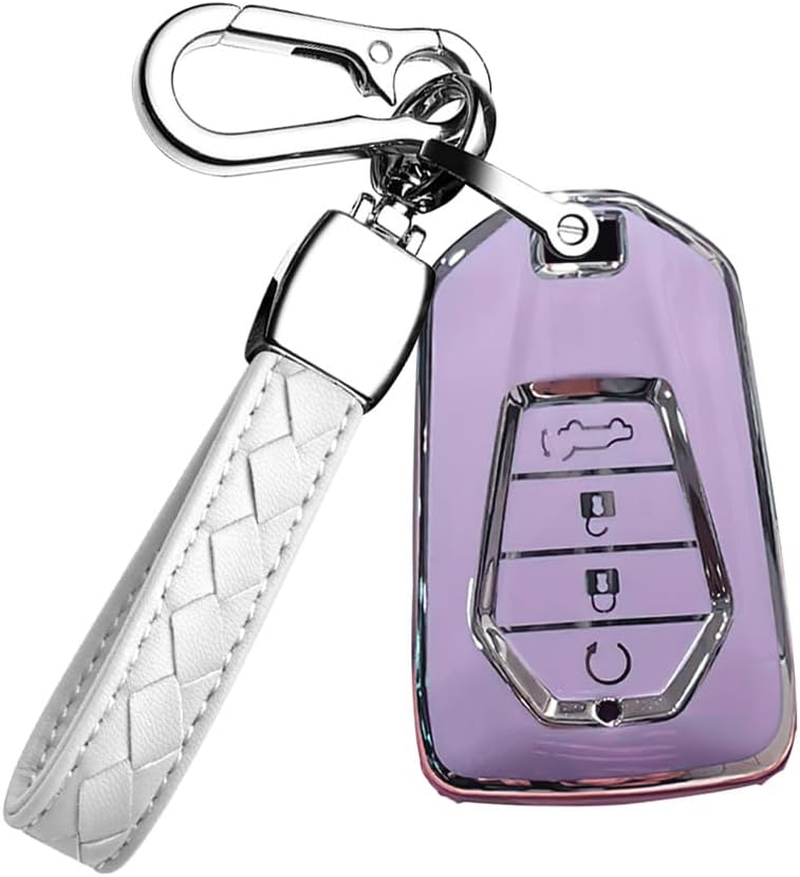 HIBEYO 4 Button Key Fob Cover for Isuzu New MU-X X Series DMAX D-Max X-Terrain Pickup 2020 2021 2022 2023 Accessories image number 4