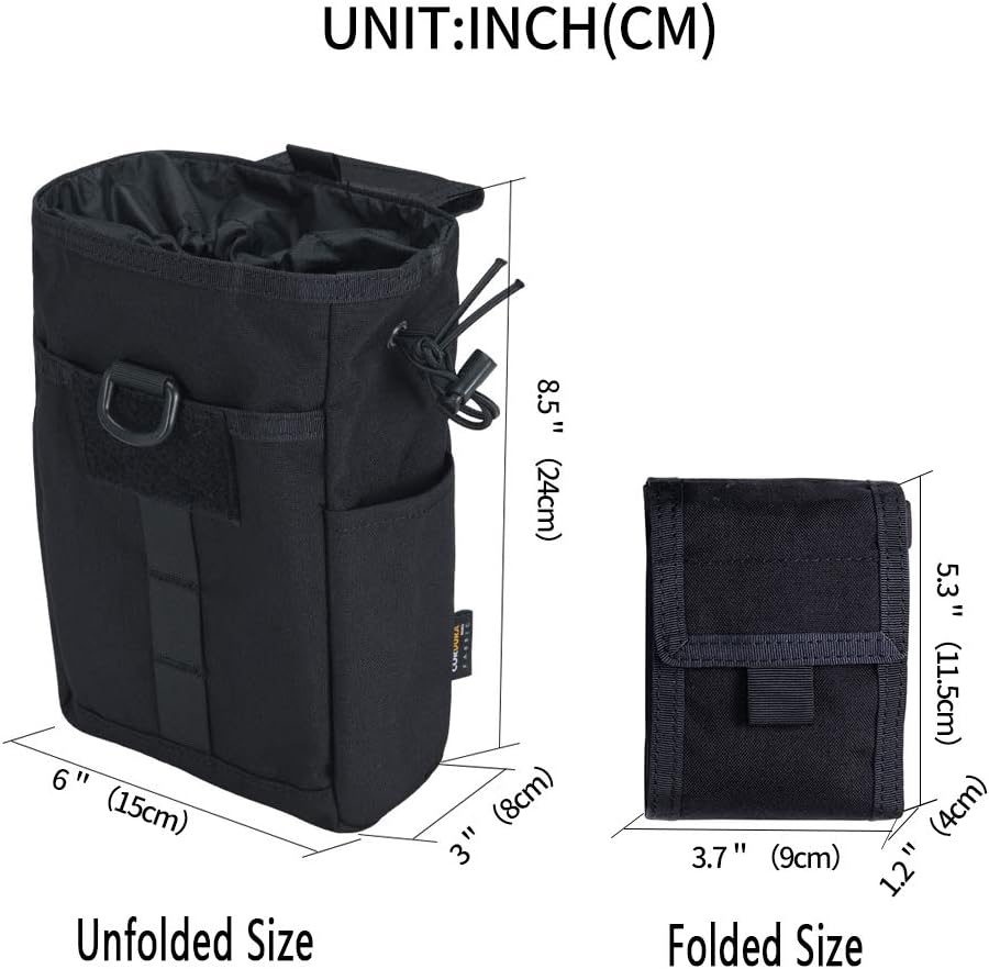 EXCELLENT ELITE SPANKER Molle Dump Pouch Drawstring Magazine Utility Pouch Folding Dump Pouch Waist Bag - Grey image number 5