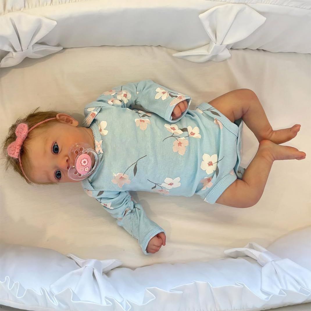 Lifelike Reborn Doll, 19 Inches 48 Cm Reborn Doll, Handmade Soft Full Body Silicone Baby, Cute Realistic Newborn Baby Doll for Boys and Girls, Full Body Washable Holiday Present image number 5