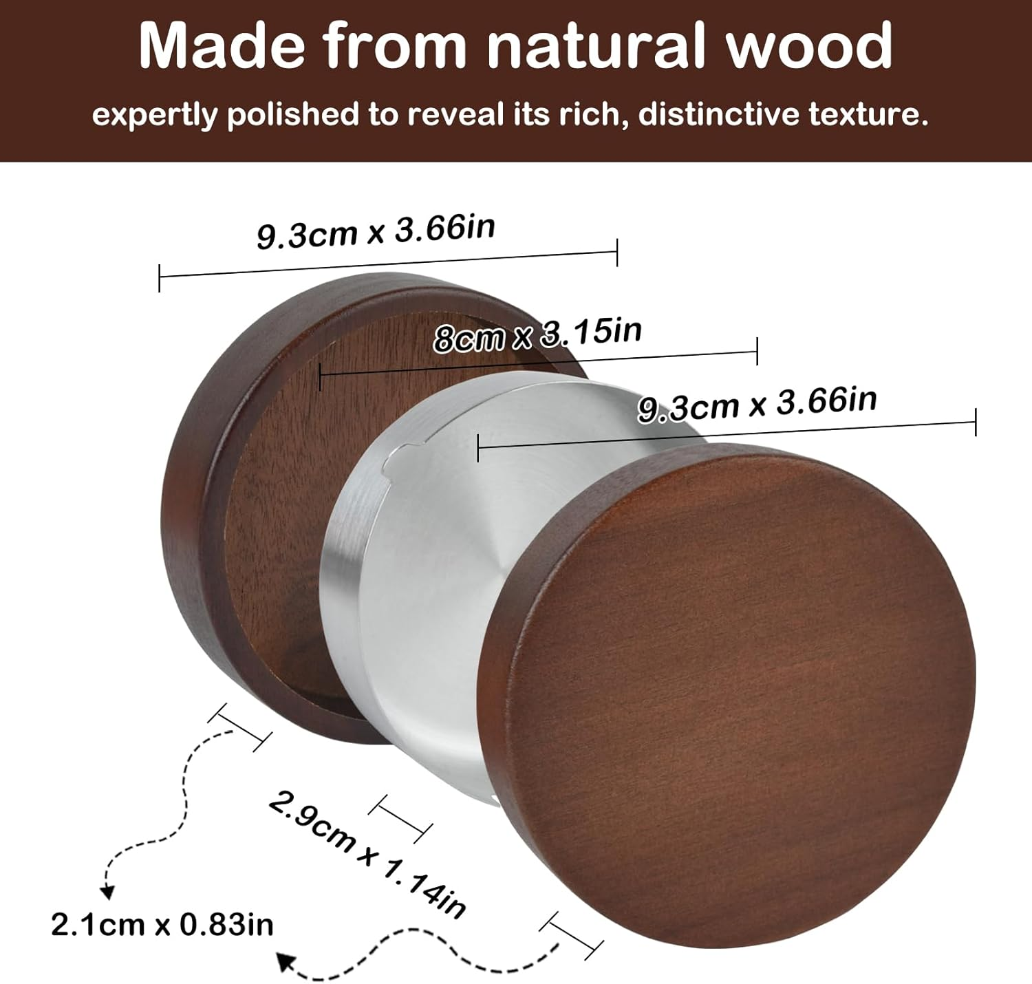 Zoyiancy 2Pcs Wooden Ashtray with Lid, Cute Windproof Ashtrays for Cigarette, Stainless Steel Liner Ash Tray for Man Indoor Outdoor Parties Balcony Office Home image number 2