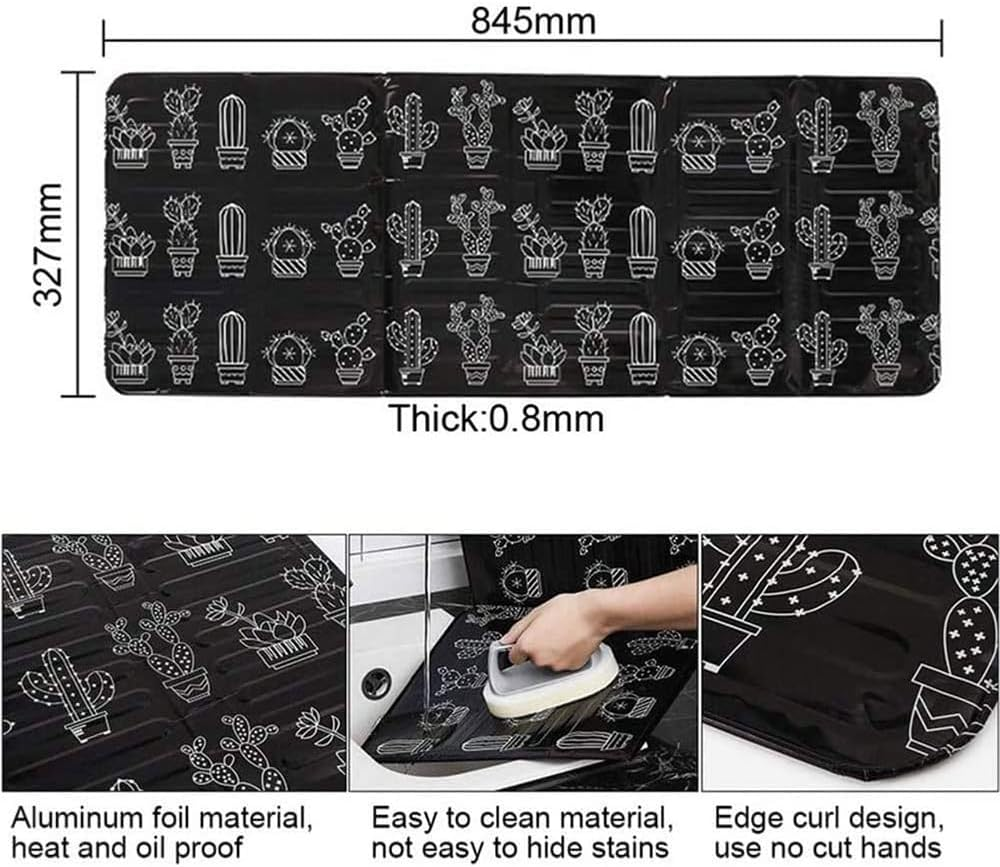 White Kitchen Oil Splash Guard Wall Foil Protector Stove Cover Removable Baffle Screen image number 6