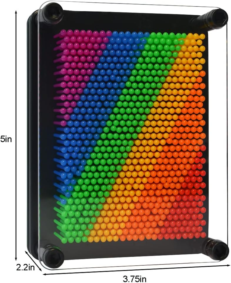 Foreverkeyu 3D Pin Art Toy Rainbow Pin Art Sensory Fidget Board Game Toy Pin Impression Toy Sculpture Toys Hand Pin Toy Gift for Kids, Girls, Boys, Adults(5*3.75In) - Purple image number 3