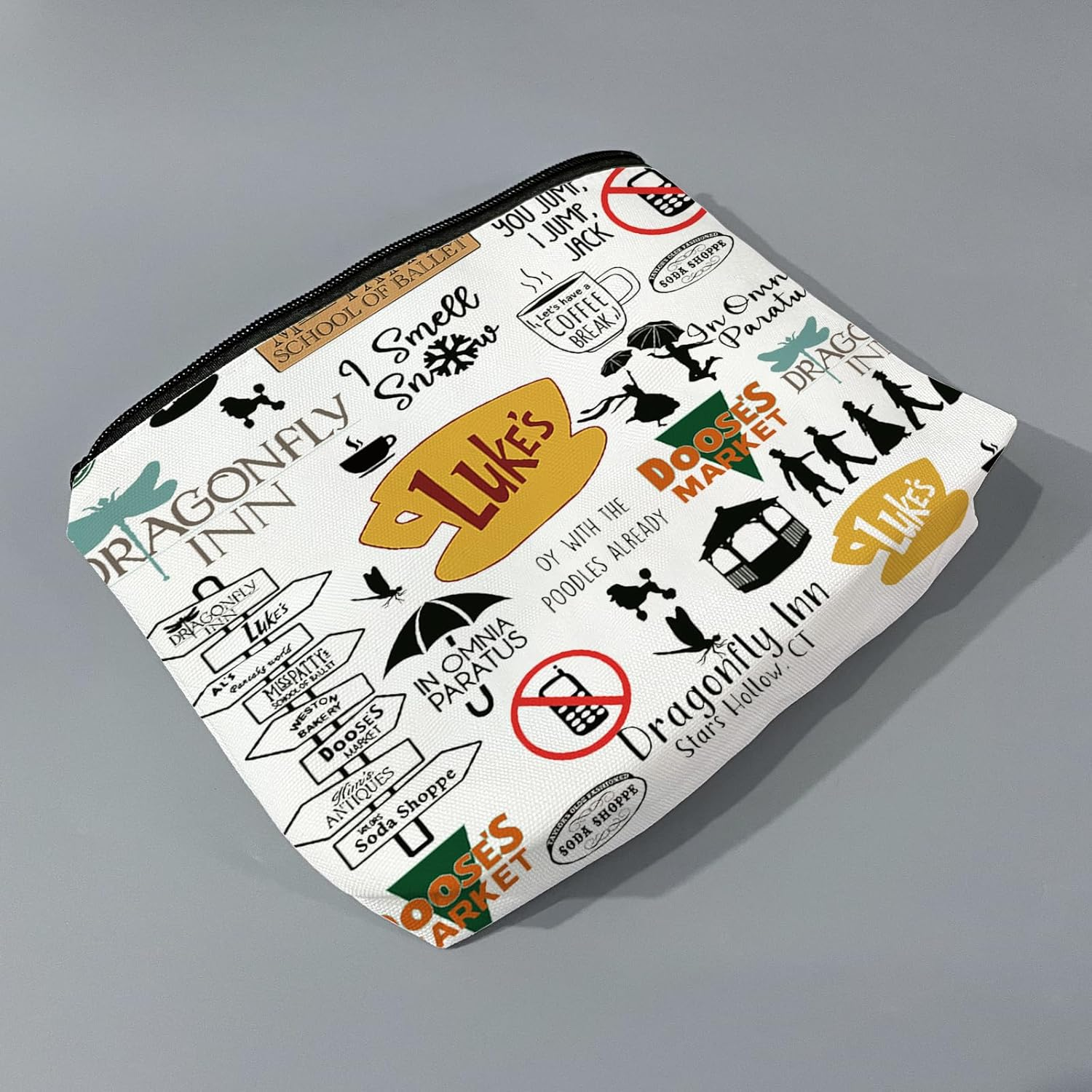 TV Show Inspired Gift Luke'S Diner Makeup Bag Dragonfly Inn Merchandise Cosmetic Bag (Luke'S Makeup Bag-Au) image number 1