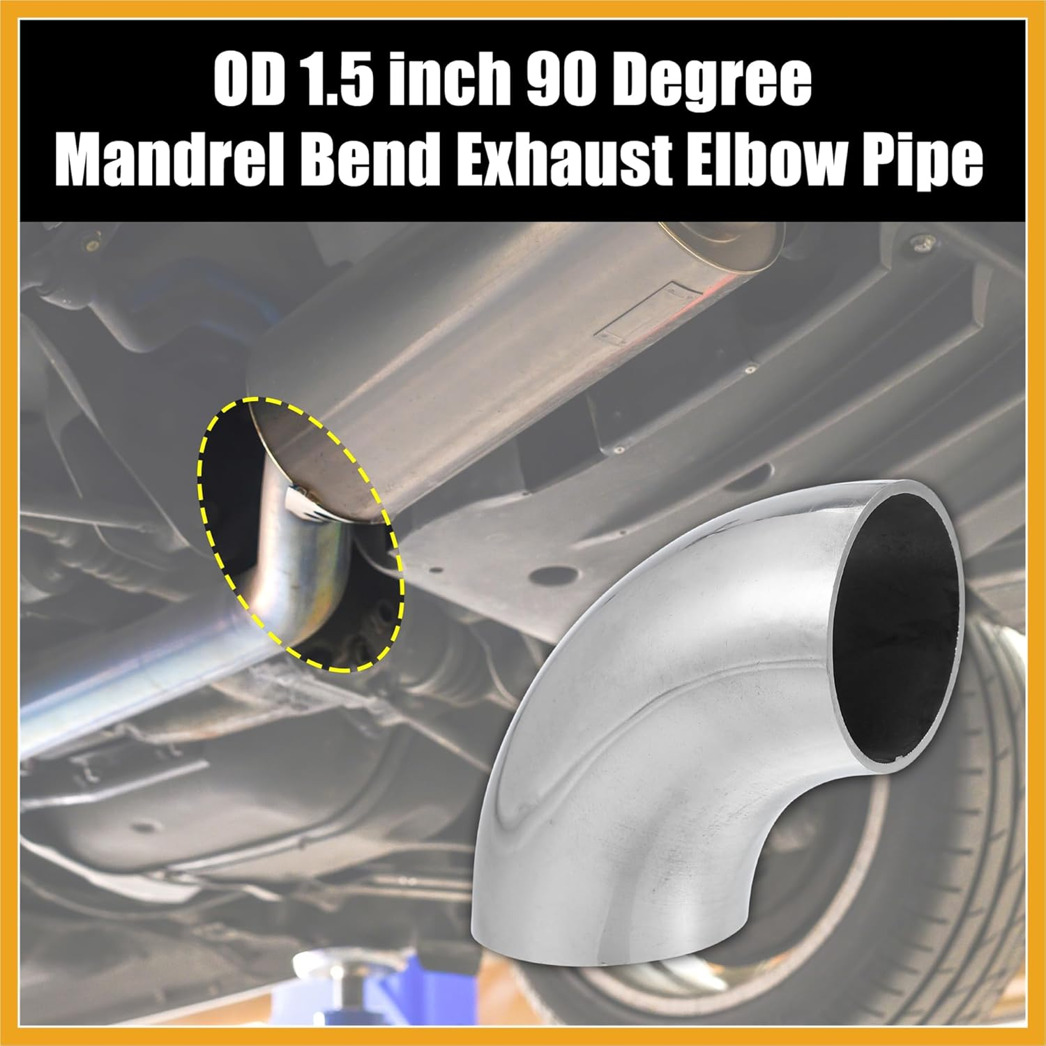 1Pcs OD 1.5 Inch 90 Degree Mandrel Bend Elbow SS304 Stainless Steel Bend Tube Exhaust Elbow Pipe for Car Modified Exhaust System 1.5" Piping Silver Tone image number 4