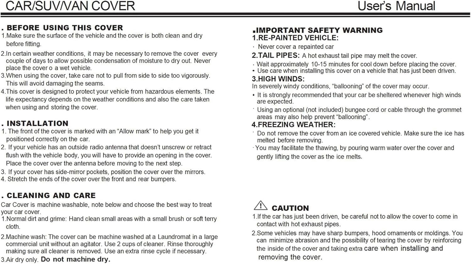 X AUTOHAUX Car Cover for Volkswagen New Beetle 1998-2019 Outdoor Full Car Cover All Weather Protection with Zipper Black image number 4