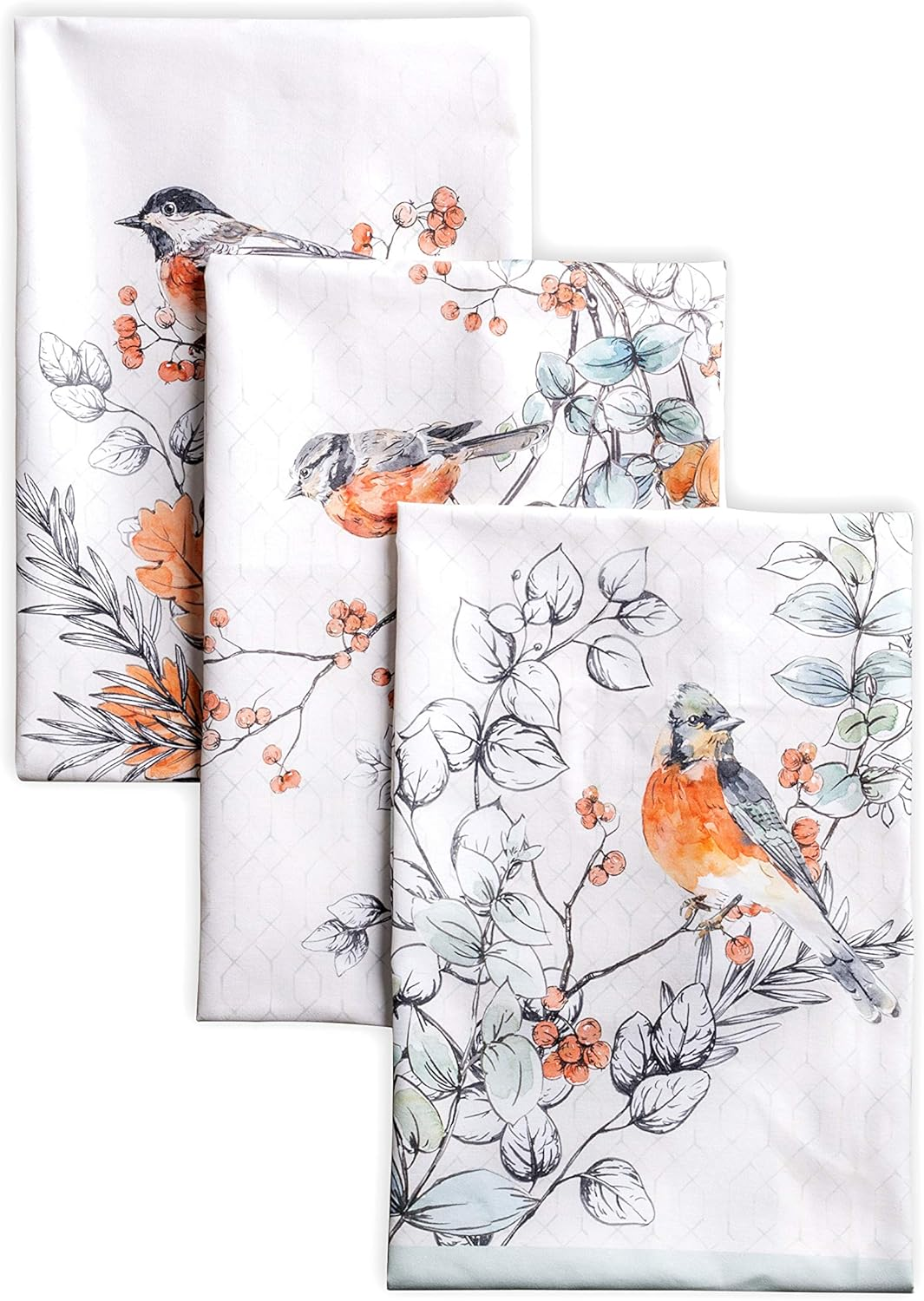 Maison D'Hermine Kitchen Towels Set of 3 100% Cotton 27.50" X 20" Reusable Cloth Tea Dish Towels Absorbent with Hanging Loop for Kitchen, Home, Dining, Cocktail Parties (Imperfection)