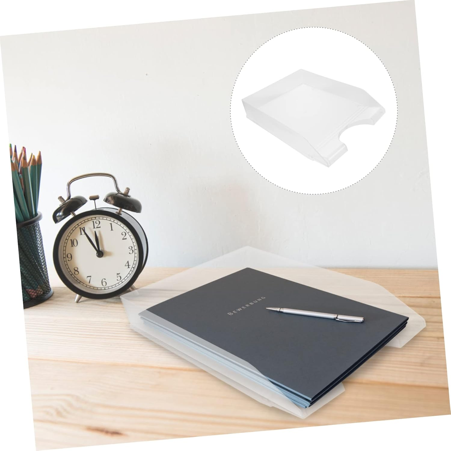 MINAOLULUS Plastic File Rack Desk Organiser Office Document Storage Holder Modern Design Desktop Organiser image number 1