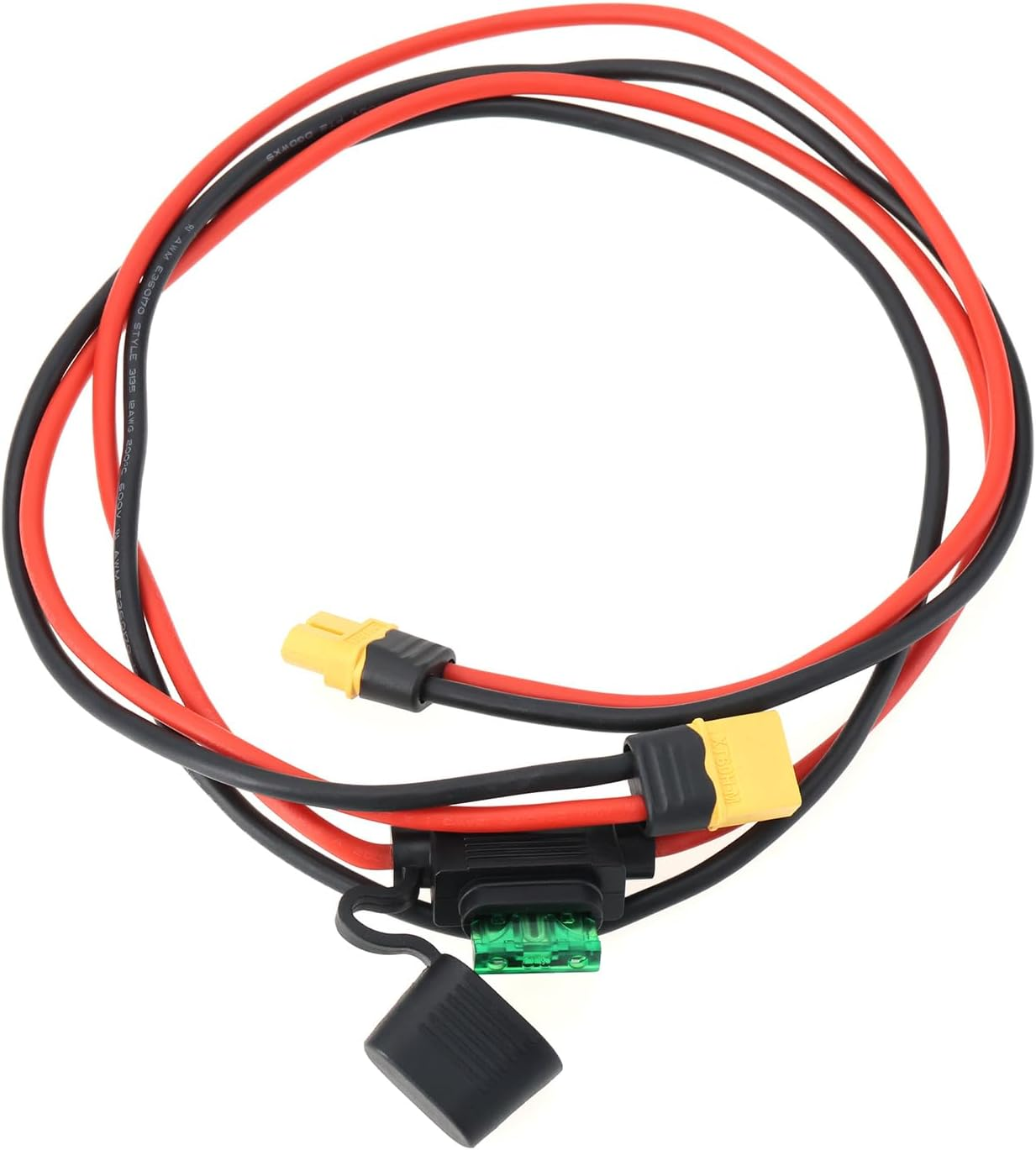 12AWG XT60 Extension Cable XT60 Male to Female Connector Cable with 30A Fuse for Electric Bikes Drone Model Planes Model Cars Lipo Battery Charger, 1M/3.2Ft image number 1