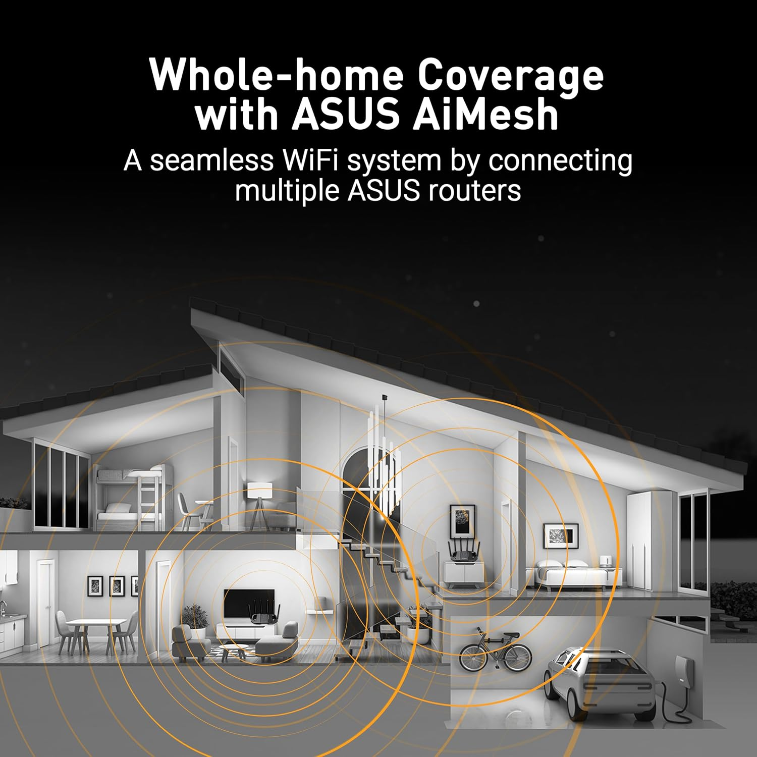 ASUS TUF Gaming BE6500 Dual Band Wifi Router, Wifi 7 802.11Be, up to 2500 Sq Ft, Extendable Gaming Router, Quad 2.5Gbe Port, Smart Home Master image number 5