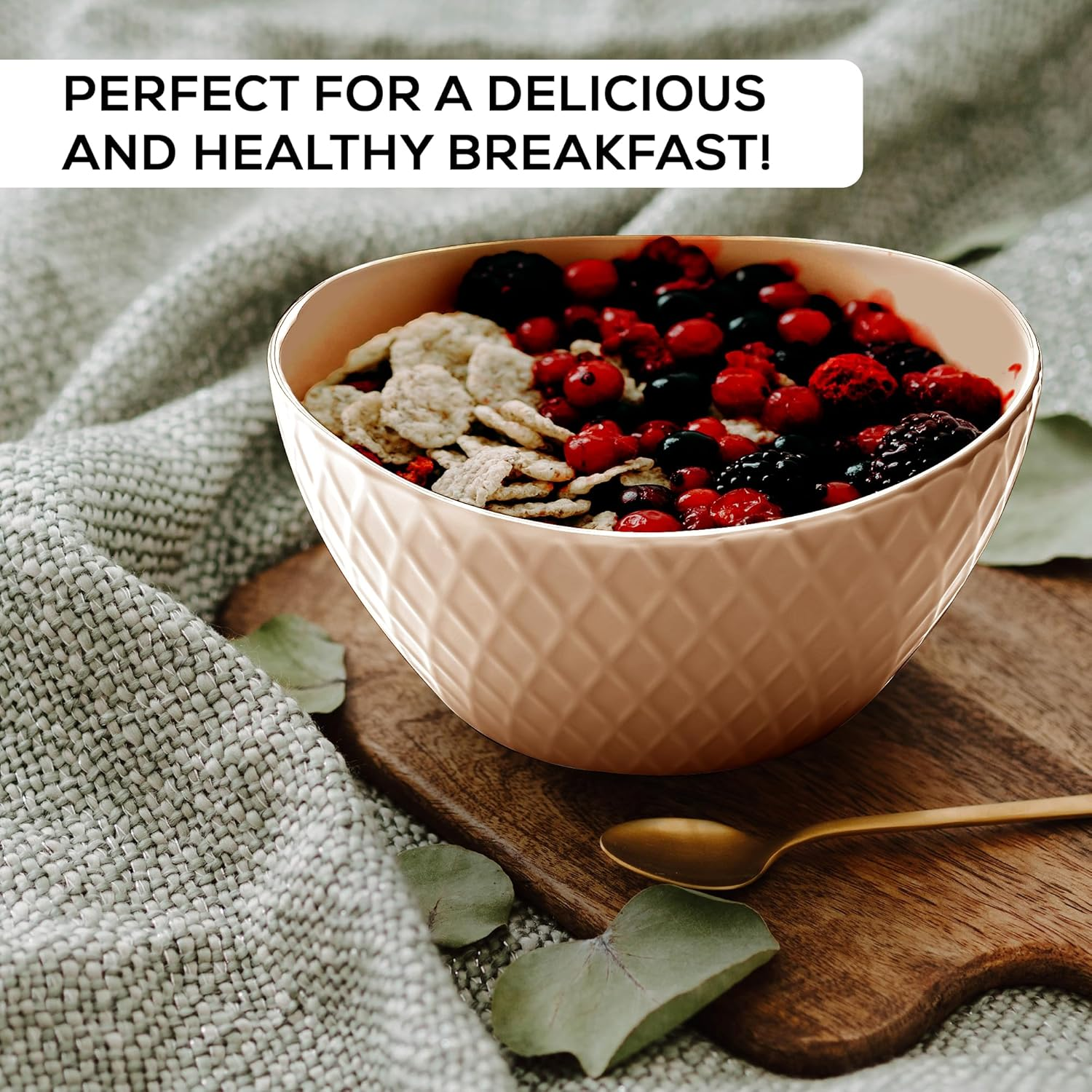 MIAMIO - 6 X 800 Ml - Bowl Set/Cereal Bowl Set - Modern Matte Bowls - Large Bowls Set - Palmanova Collection (Magma Red) image number 4