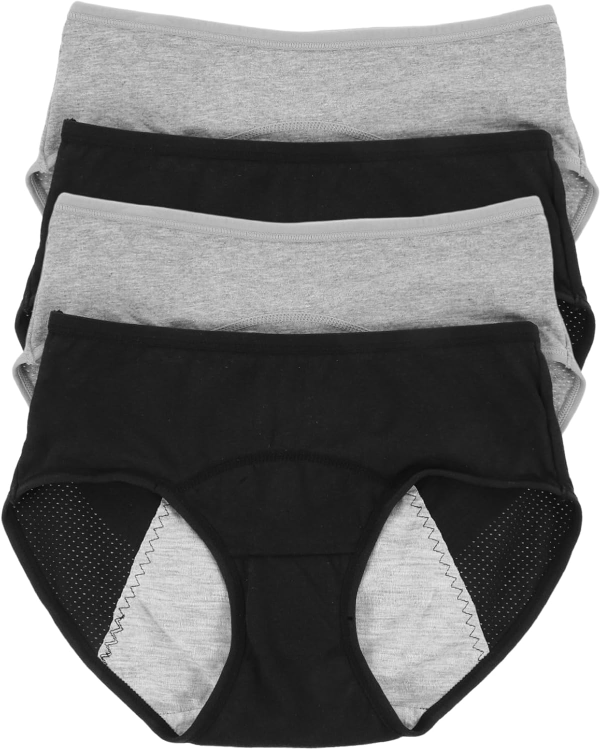 CLISPEED Leakproof Period Briefs for Women Washable Absorbent Underwear Midwaist Heavy Flow Protection Soft Cotton Material for Daily Use