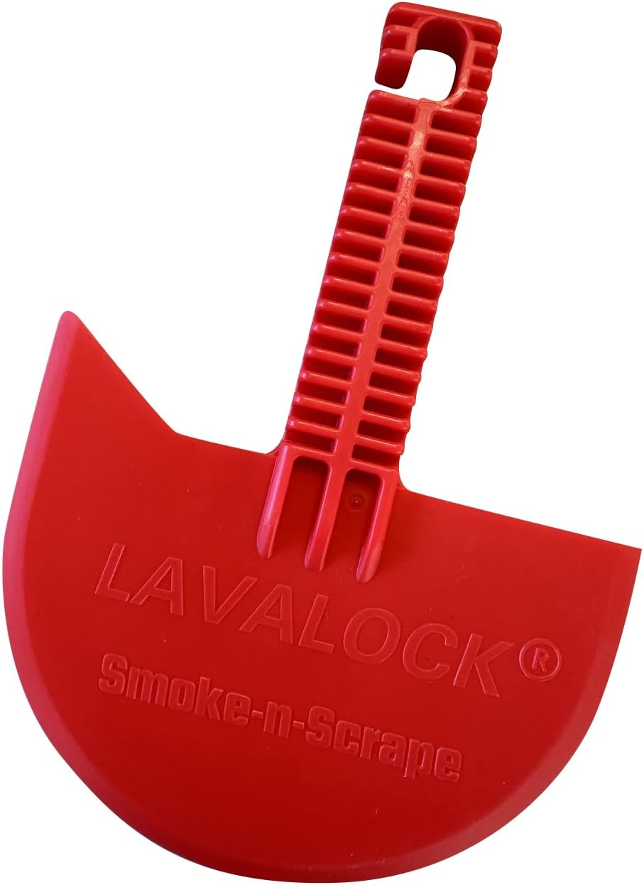 Lavalock Smok-N-Scrape Grill and Smoker Scraper, Residue Remover Cleaning Tool for Weber Kettle, Weber Smokey Mountain, UDS, WSM (Red Smoke-N-Scrape)