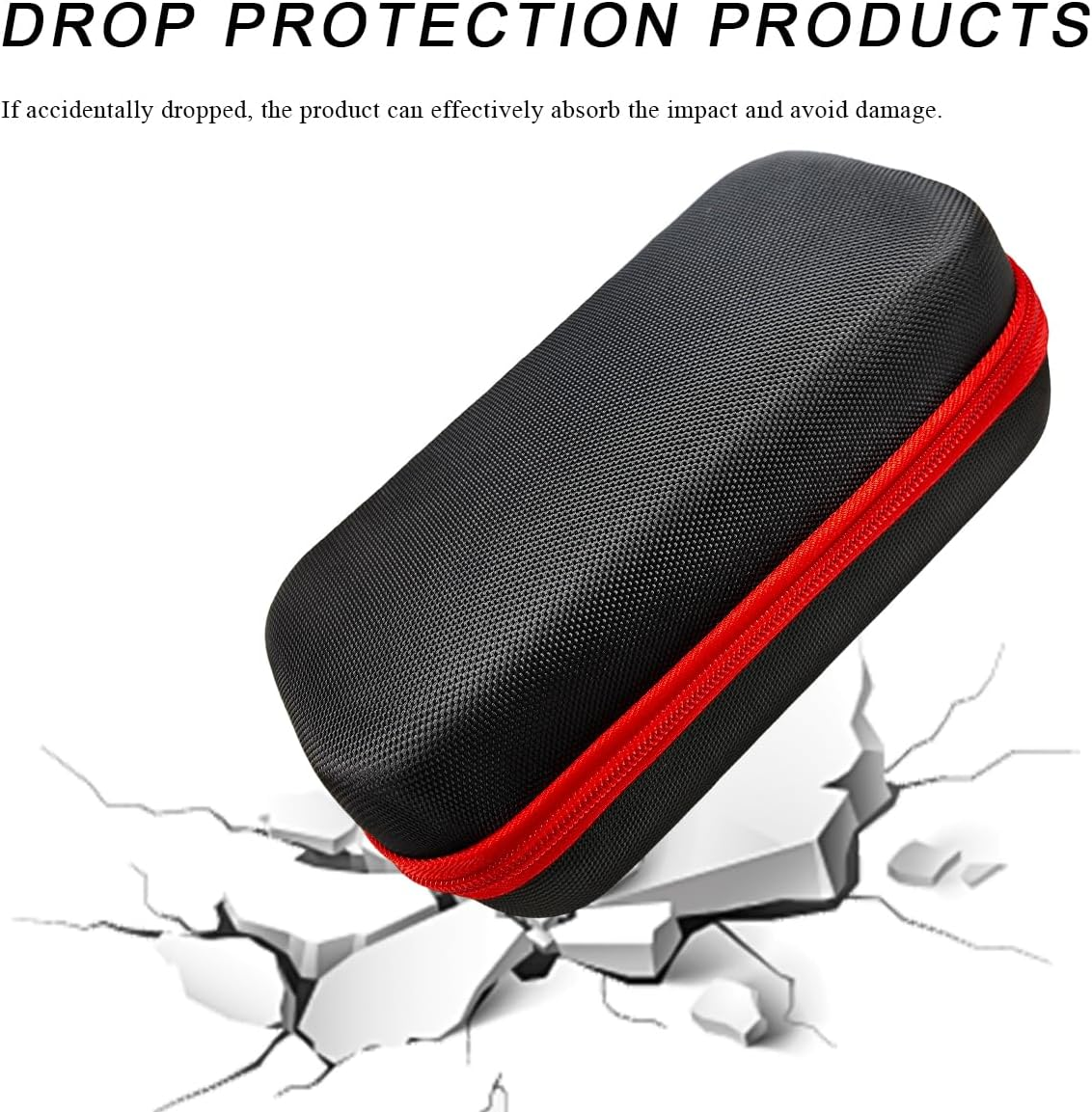 Tire Inflator Portable Air Compressor Case, 120 PSI Air Pump Storage Box for USB Cable Connector Accessories, Hard Carrying Case Compatible with Most Handheld Tire Inflators (Red) - Black image number 2