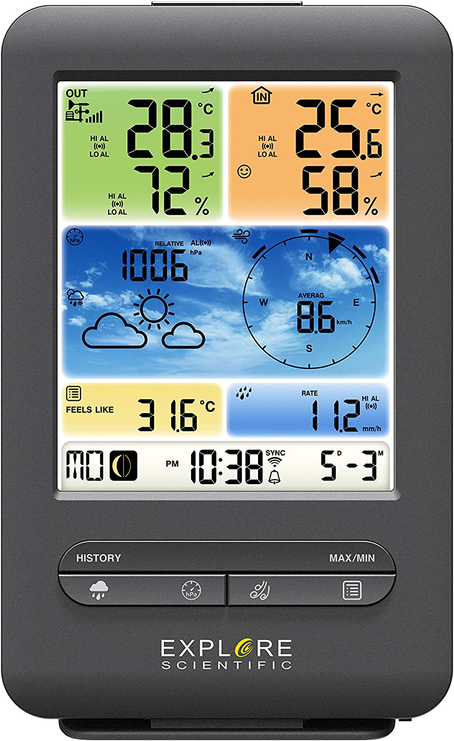 Explore Scientific Weather Station 5 in 1 Wifi Advanced Professional Weather Station, (WSX1001) image number 5