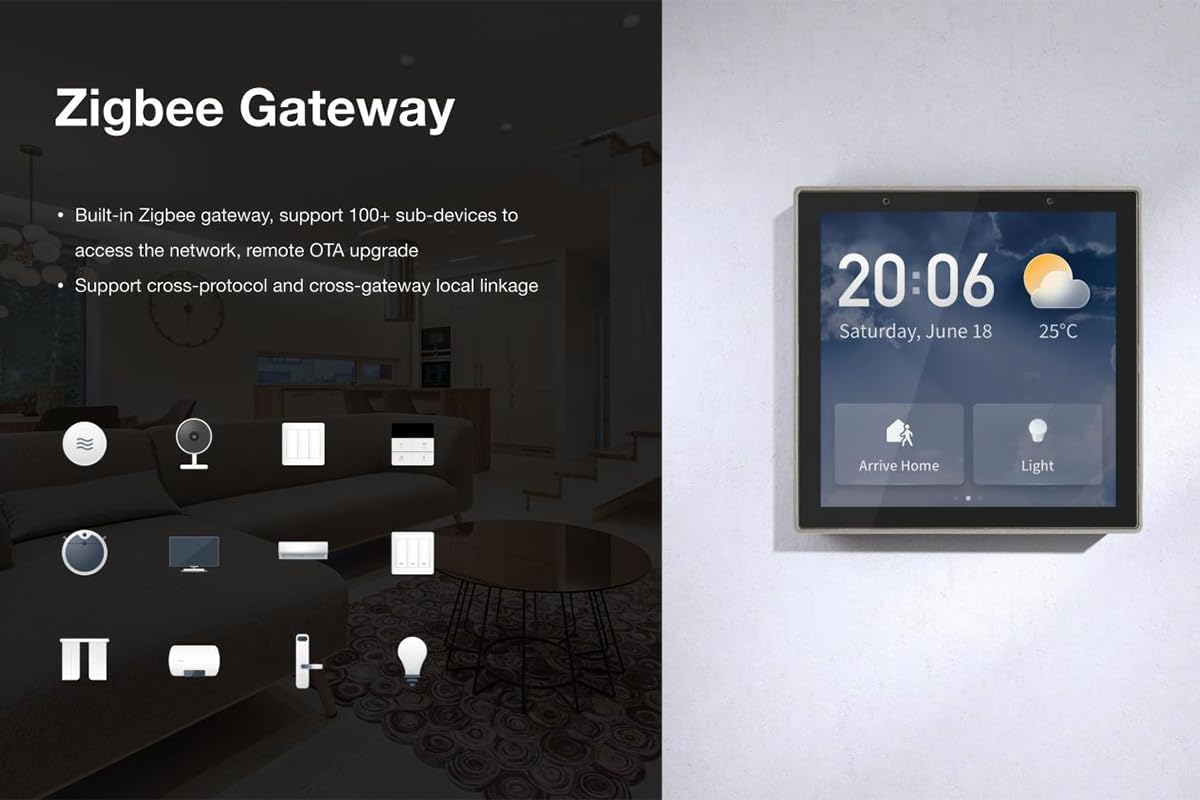 Smart Home Control Panel W/Alexa, Wifi, Zigbee, Bluetooth, 4" Touch Screen image number 6
