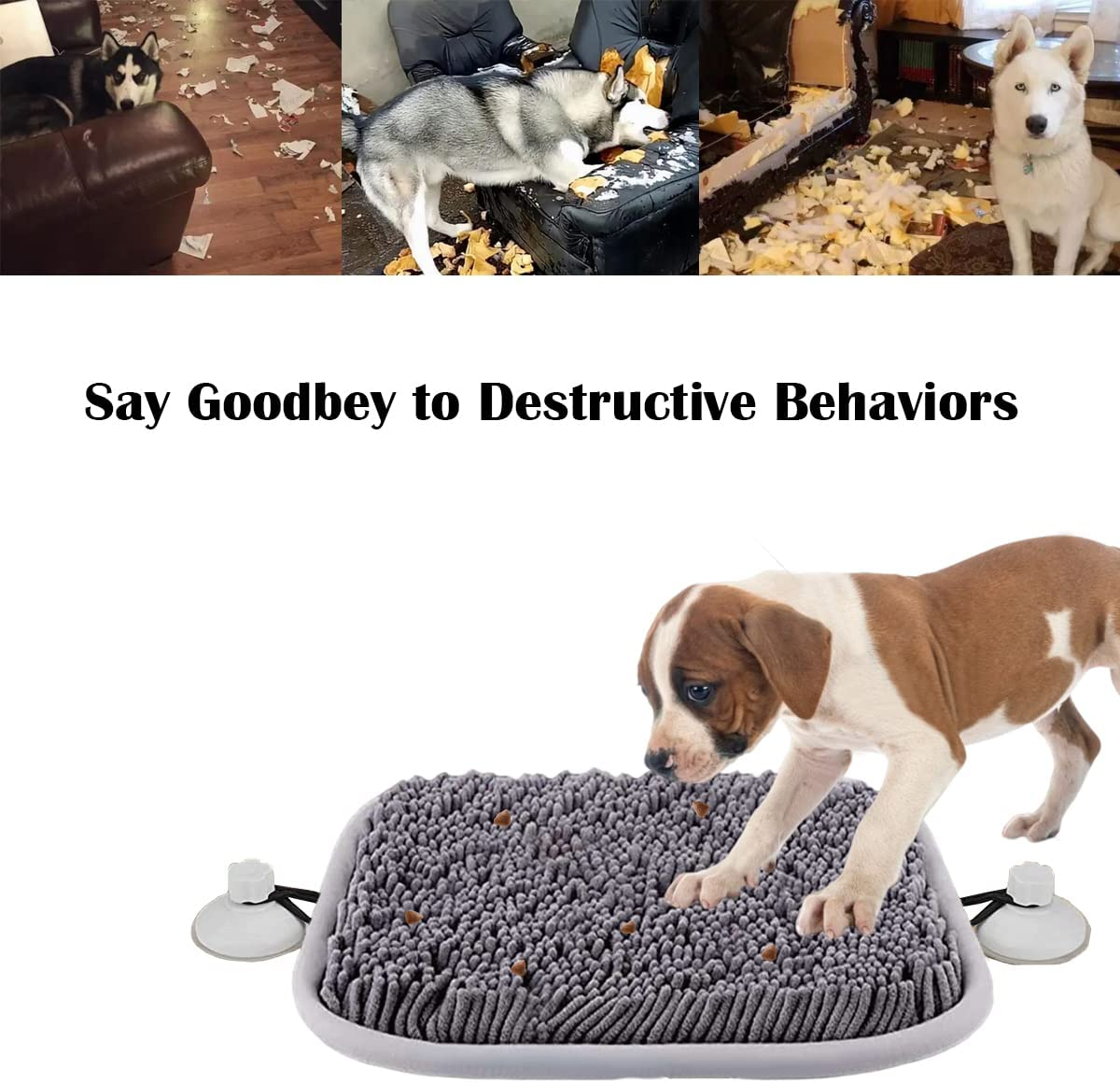 Snuffle Mat for Dogs, 17'' X 21'' Dog Snuffle Mat Interactive Feed Game for Boredom, Encourages Natural Foraging Skills and Stress Relief for Small/Medium/Large Dogs