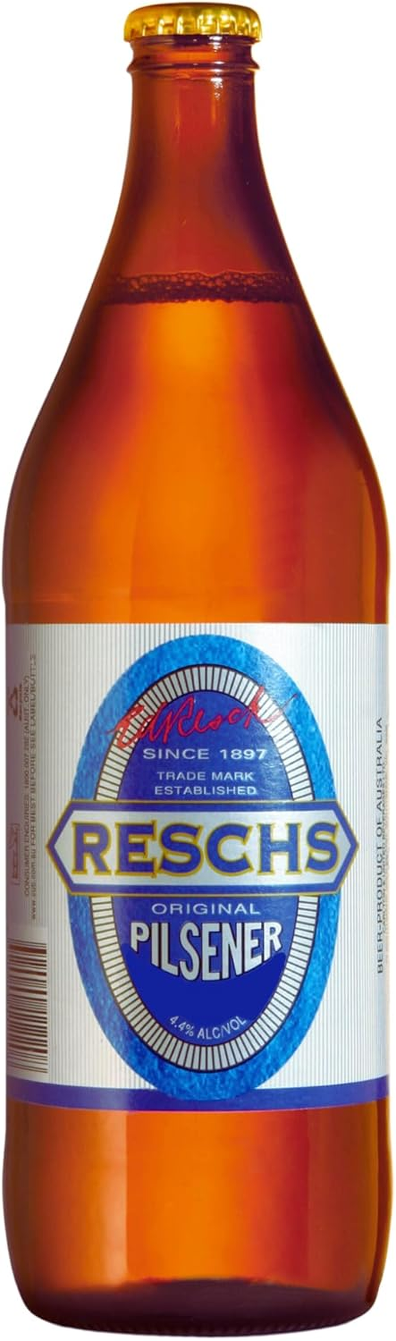 Reschs Pilsener, Iconic Australian Beer, Refreshing & Dry Finish, 4.4% ABV, 750Ml (Case of 12 Bottles)