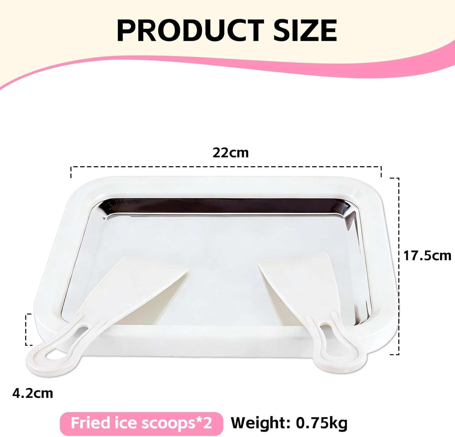 Ice Cream Maker, Ice Cream Plate with 2 Spatulas,Diy Rolled Ice Cream Maker, Home Use Non Electric Cold Plate 304 Stainless Steel Easy to Use Ice Cream Machine Make image number 1