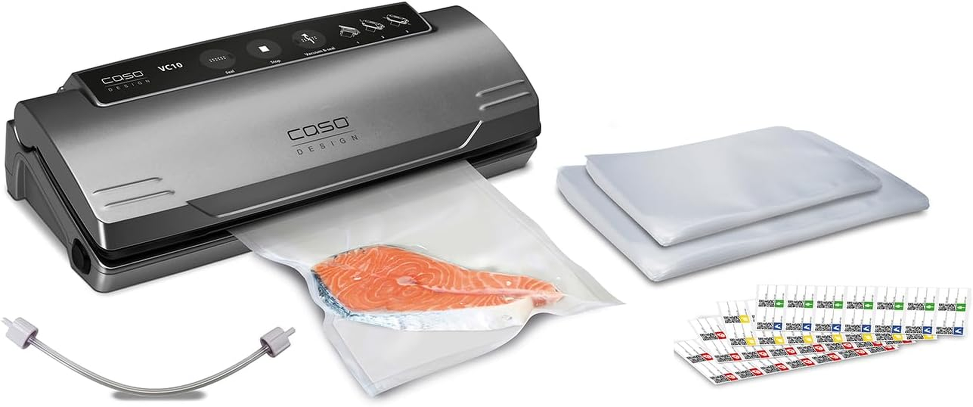 Caso VC 10 plus Edition &ndash; Includes Large Accessory Set, 30 Cm Weld, Variable Vacuum Strength, Vacuum Pump 9 L/Min, Grey, Silver, Pack of 1 image number 1