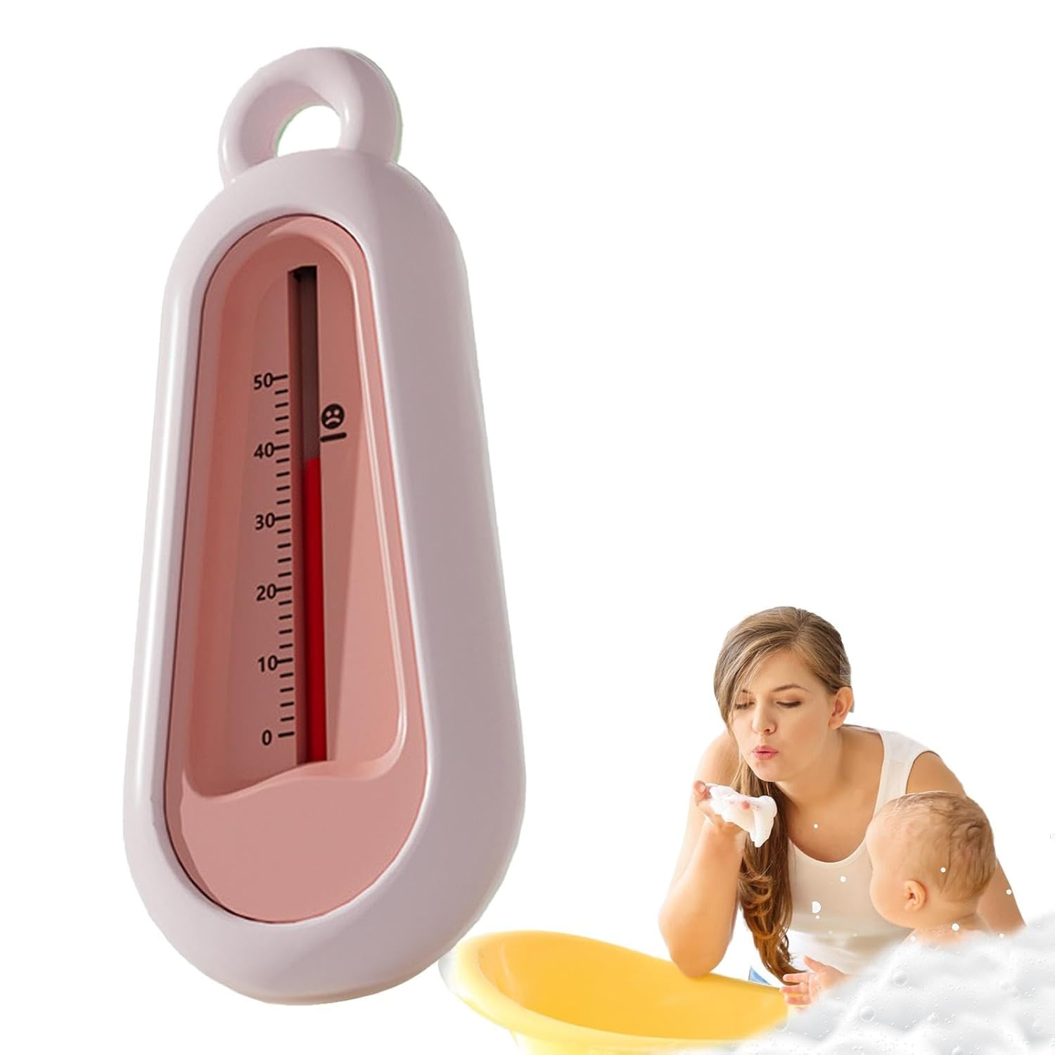Baby Bath Thermograph | Safe Quick Display Water Thermograph Digital Thermograph | Sturdy Bath Thermograph for Home Pool or Outdoor Spa - Pink image number 3
