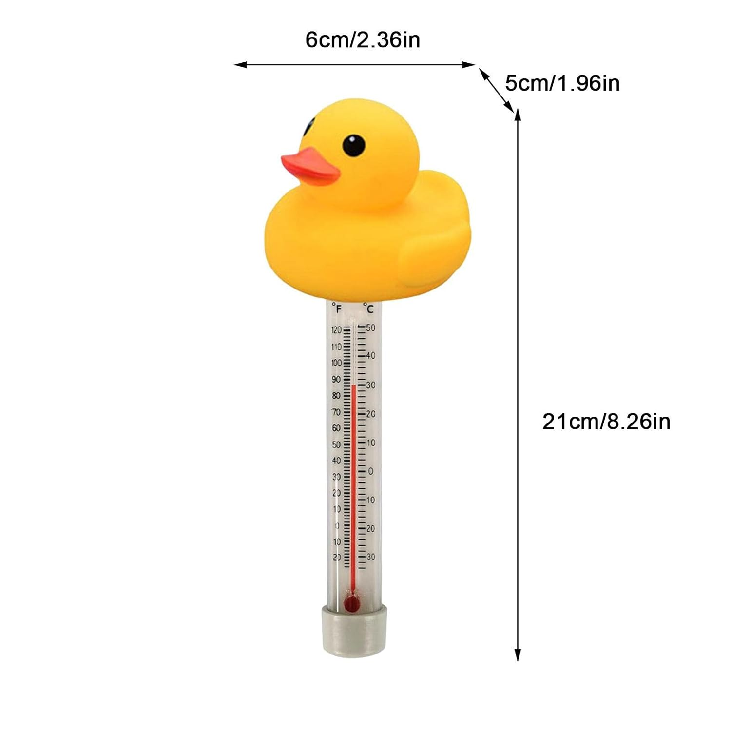 Floating Pool Thermometer | Duck Pool Temperature Gauge | with Thin Rope Spa Thermometer for Shatterproof Aquarium Water Thermometer Lippsy - Yellow Duck image number 6