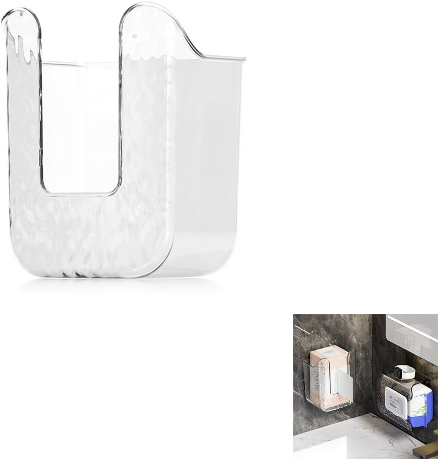 1PCS Kitchen Wipes Storage Box Wall Mount,Wipes Wall Holder,Refillable Wipes Container, Tissue Wipes Wall Holder for Bathroom Kitchen, Toilet Bathroom Wipes Holder (White)