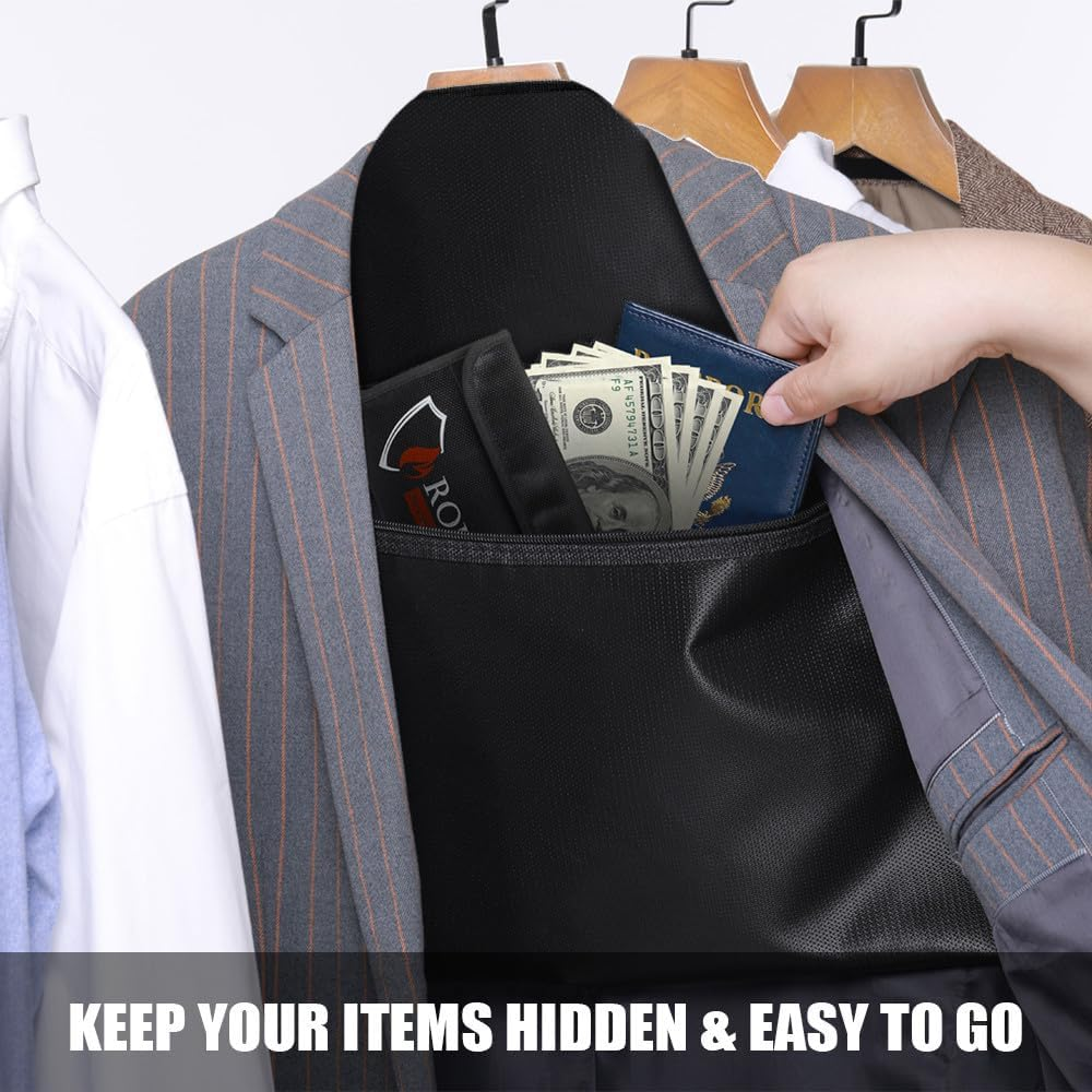 ROLOWAY Hanger Diversion Fireproof Safe, Hidden Compartment for Home & Travel, Secret Safe for Cash Hiding under Clothes with Small Fireproof Bag image number 4