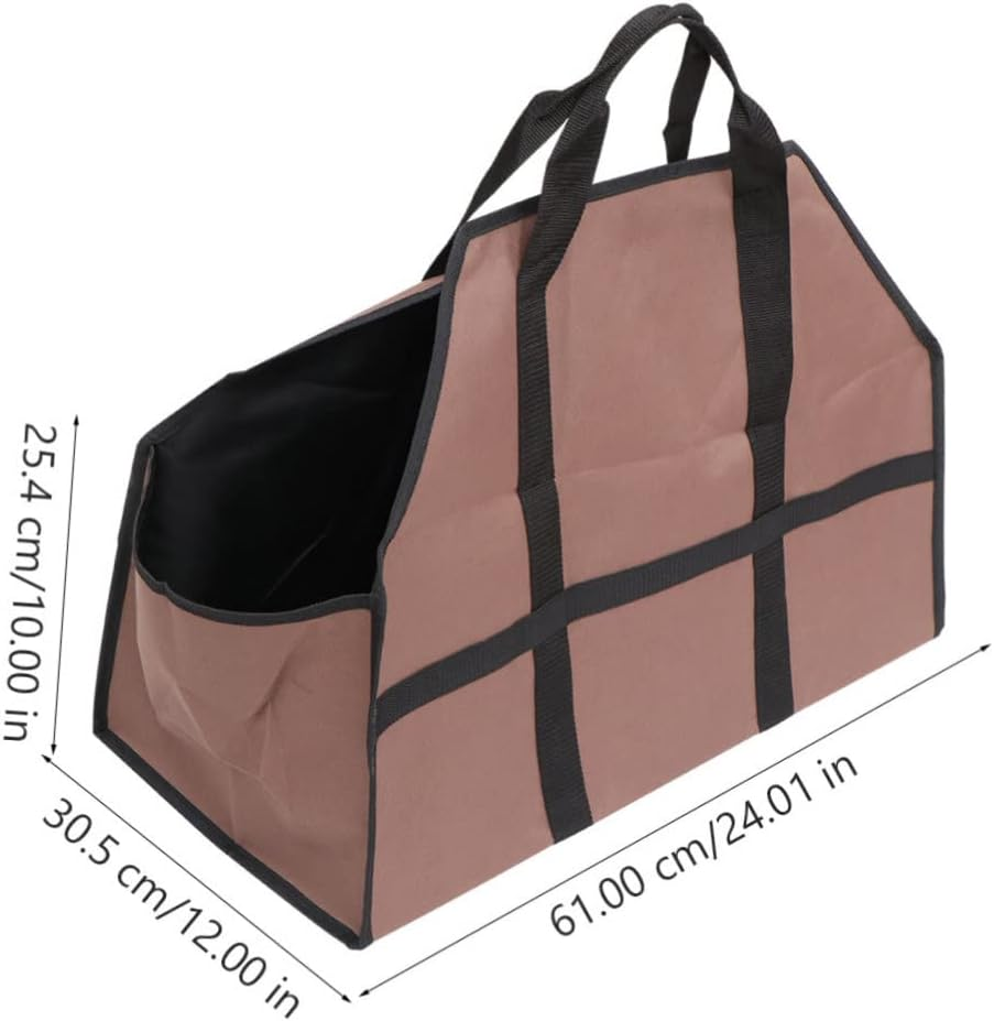 Luxshiny 1PC Large Capacity Log Tote Bag Firewood Carrier Handbag for Scratch Resistant and Practical Storage for Wood Camping Gear and Household Items Coffee Color image number 1