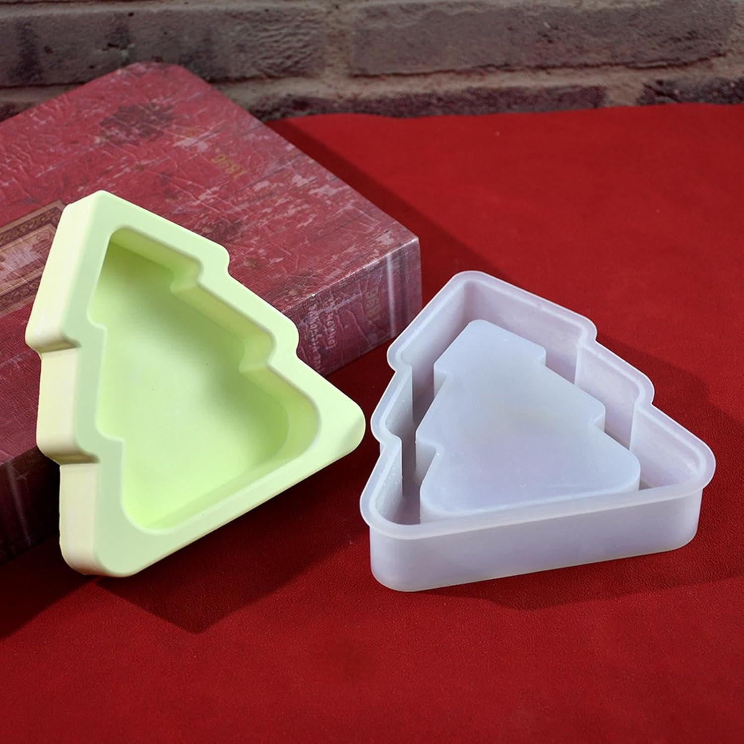 Christmas Tree Mold - Storage Box Christmas Tree Candle Molds,Reusable Christmas Tree Mold, Christmas Baking Silicone Molds for Cookie, Chocolate image number 3