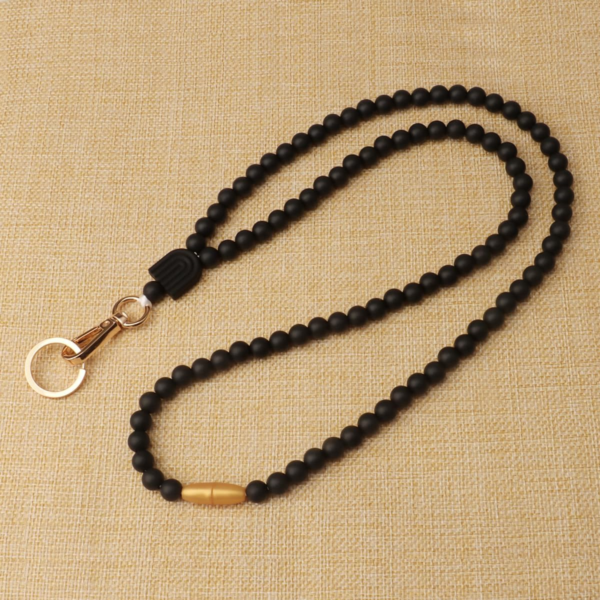 Teacher Lanyard for Id Badges and Keys Cute Silicone Lanyards Super Soft Comfortable Beaded Lanyard for Women Gift