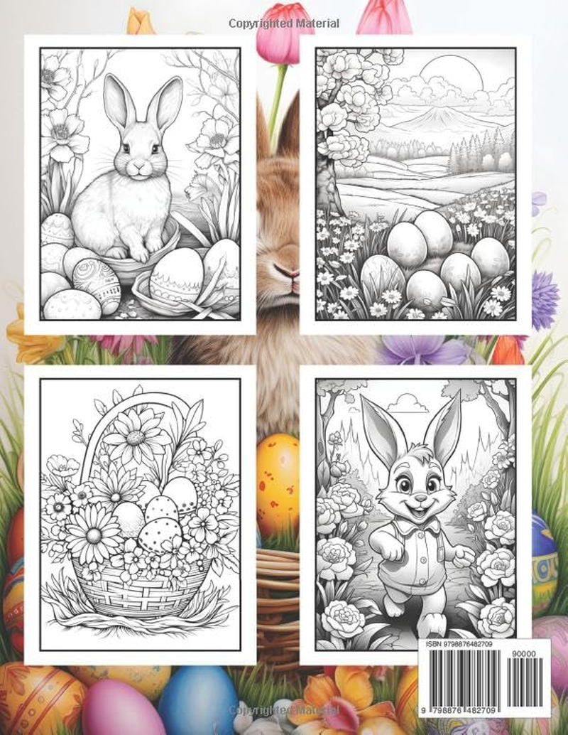 Easter Coloring Book for Adults with 50 Beautiful Easter Motifs, Including Eggs, Bunnies, Flowers, and More. a Coloring Book for Adults and Teenagers ... Gift for Yourself or for Your Loved Ones. image number 1