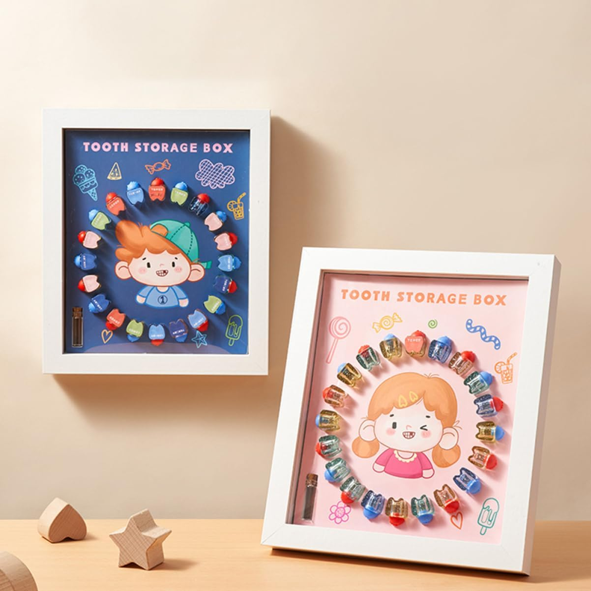 Teeth Storage Box Tooth Keepsake Box Boys and Girls Tooth First Keepsake Collection Boys and Girls Holder Fairy Gifts for Saving and Display at Home Nursery image number 1