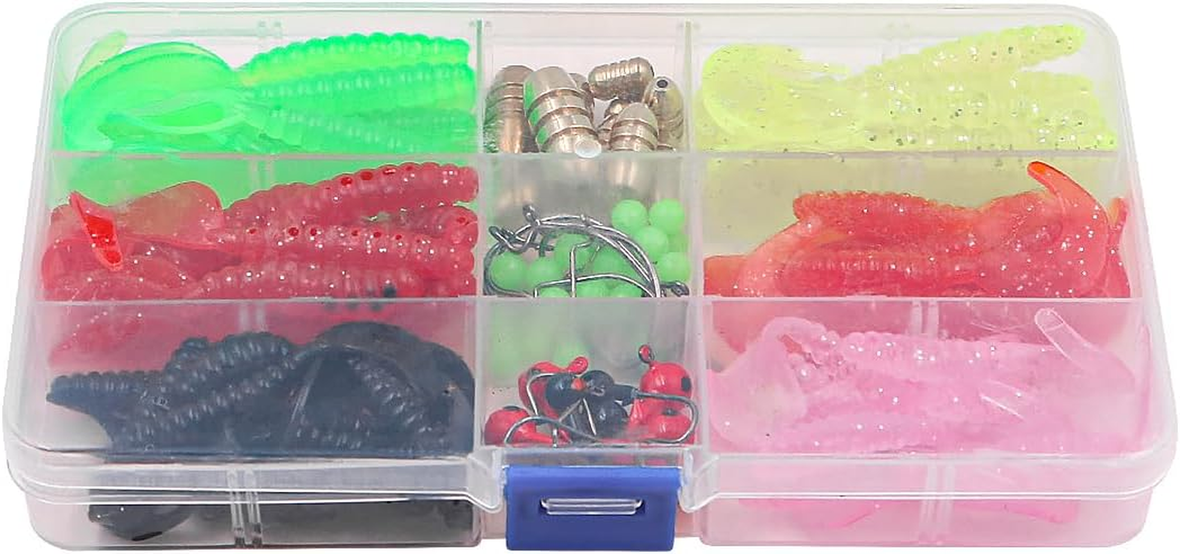 110PCS NUZAMAS Fishing Lure Silicone Bait Fishing Hooks Capuchin Maggots Grub Worm Bait Swimbait Swivel Bass Sea Tackle Fishing Accessories image number 3