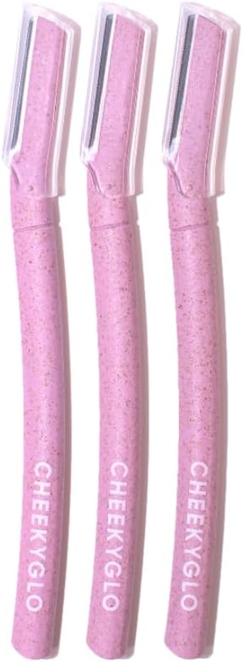 Cheekyglo Dermablade (3-Pack) | Dermaplane Razor | Eyebrow Razor | Face Shaver | Peach Fuzz Removal | Facial Hair Shaver | Stainless Steel Safety Razor | Face Exfoliator | Biodegradable Easy to Use