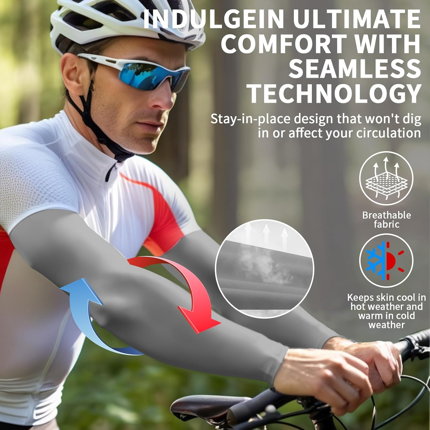 3 Pairs UV Sun Protection Arm Sleeves for Men Women, Compression Cooling Sun Sleeves - Sports - Workouts - Tattoo Cover(Grey)