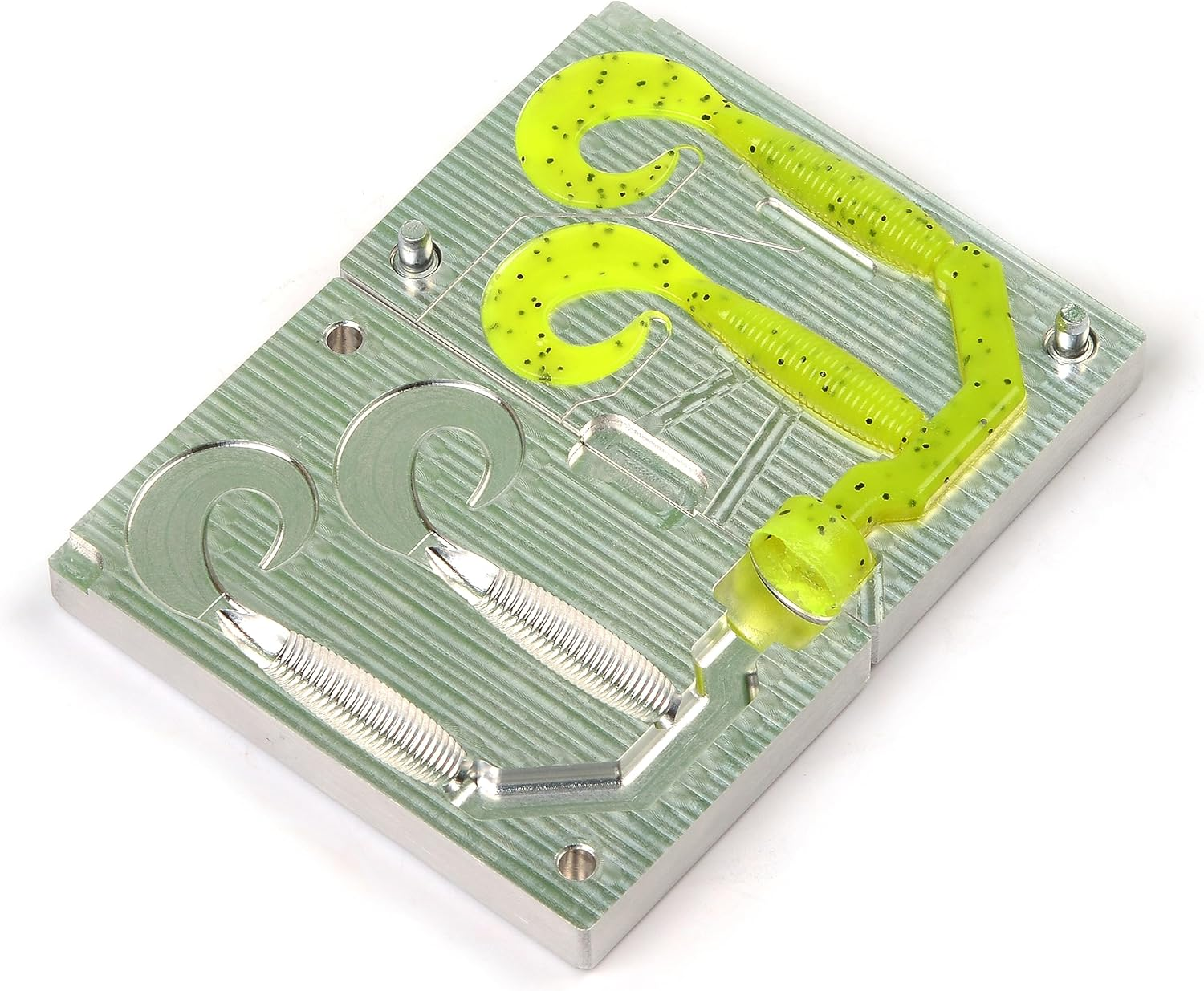 Soft Plastiс Mold Lure Making Injection Molds Fishing Lures Two Cavity Single Tail Grub 4'' Aluminium image number 2