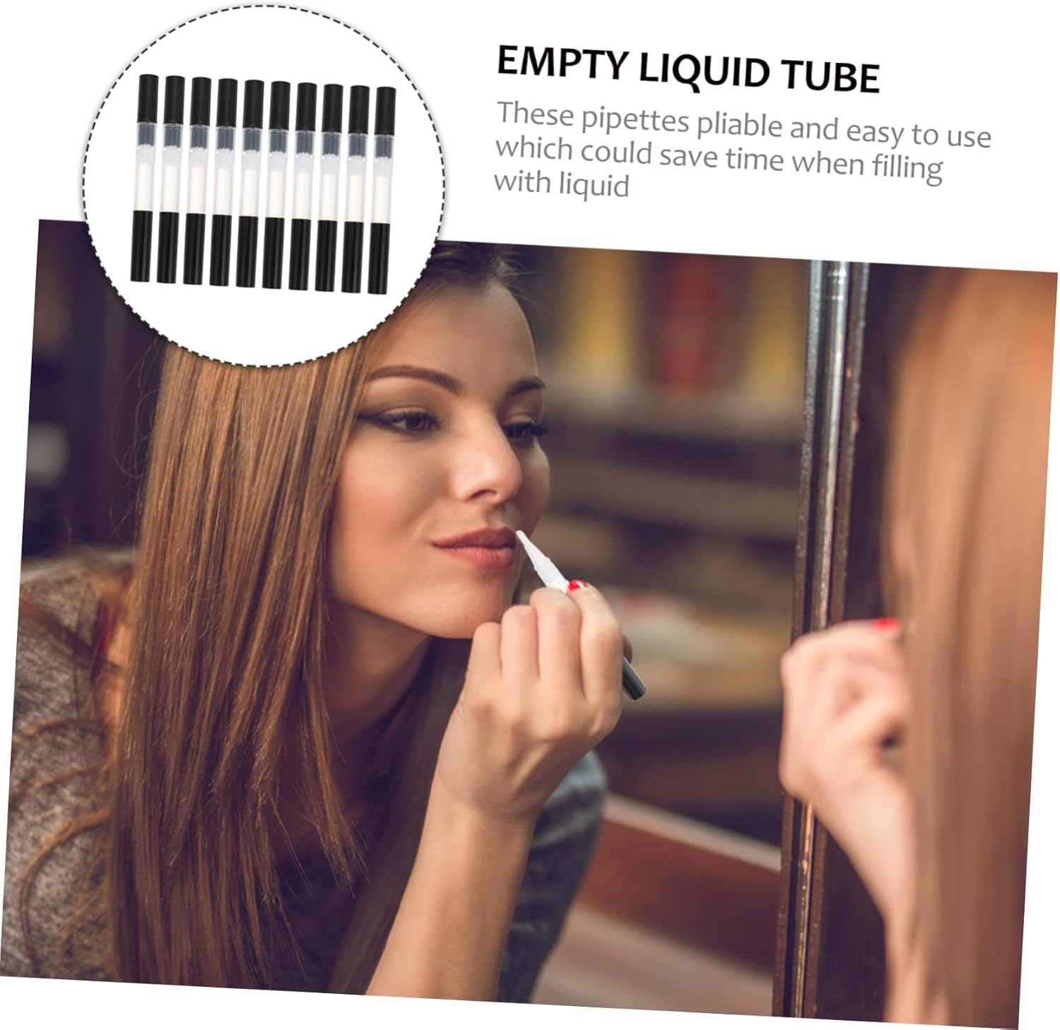 DEARMAMY 10Pcs Nail Polish Liquids Container Kit Brush Pen Manicure Cuticle Oil image number 2