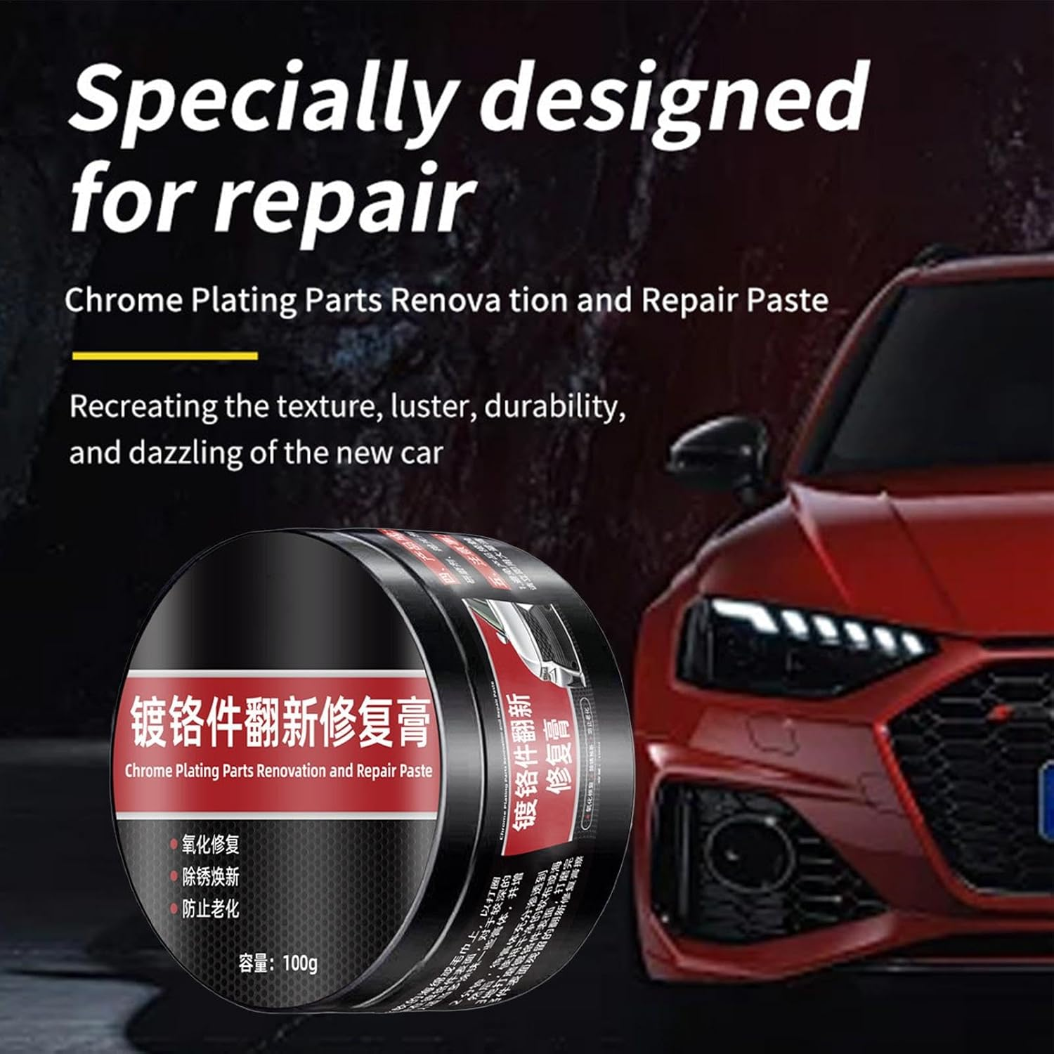 Chrome Polish,Restores Shine & Luster - Chrome and Metal Polish, Used on Wheels, Trim, and Bumpers, for Automotive image number 6